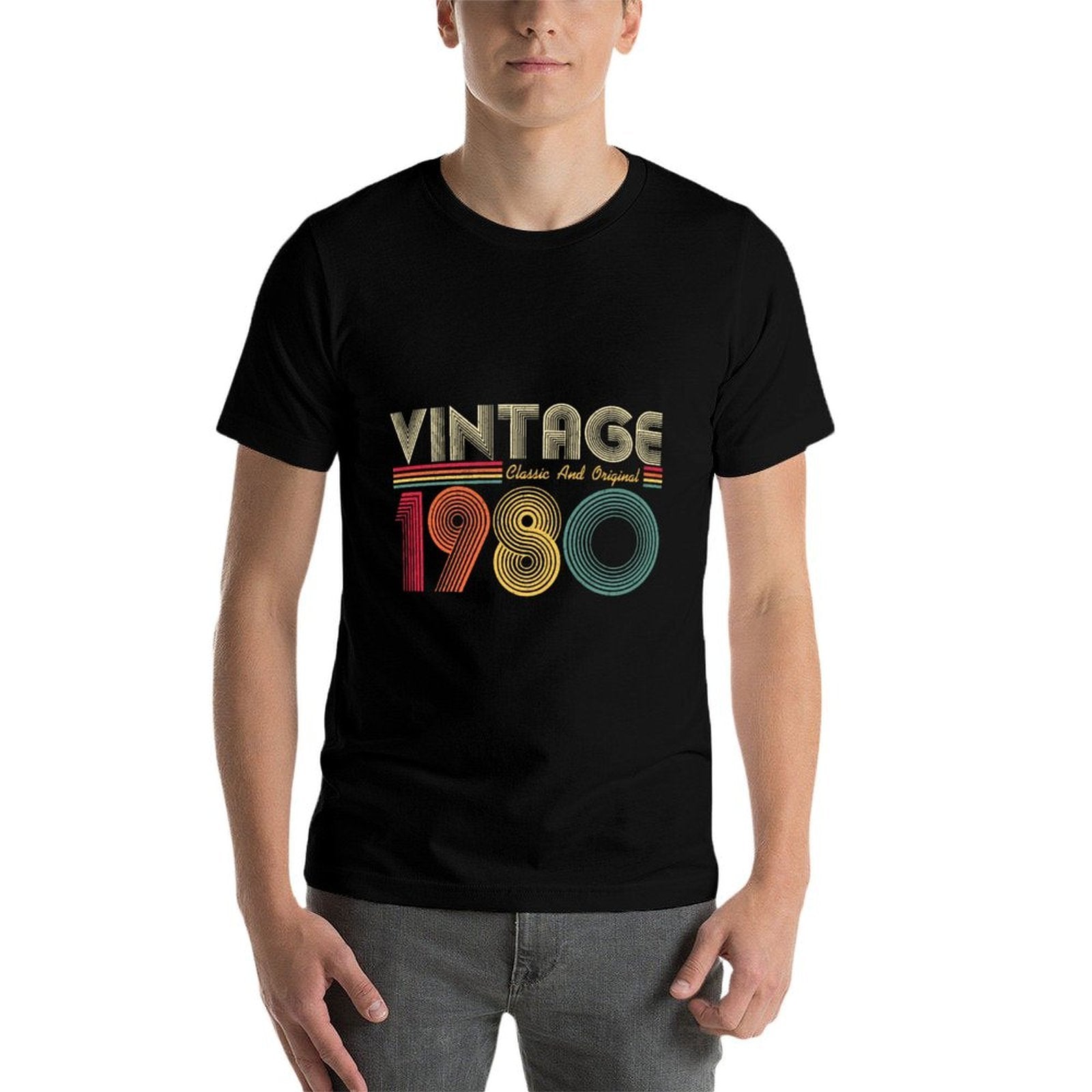 1980 40th Birthday Gift Vintage Retro Men Women 40 Years Old  Stretchy T-Shirt