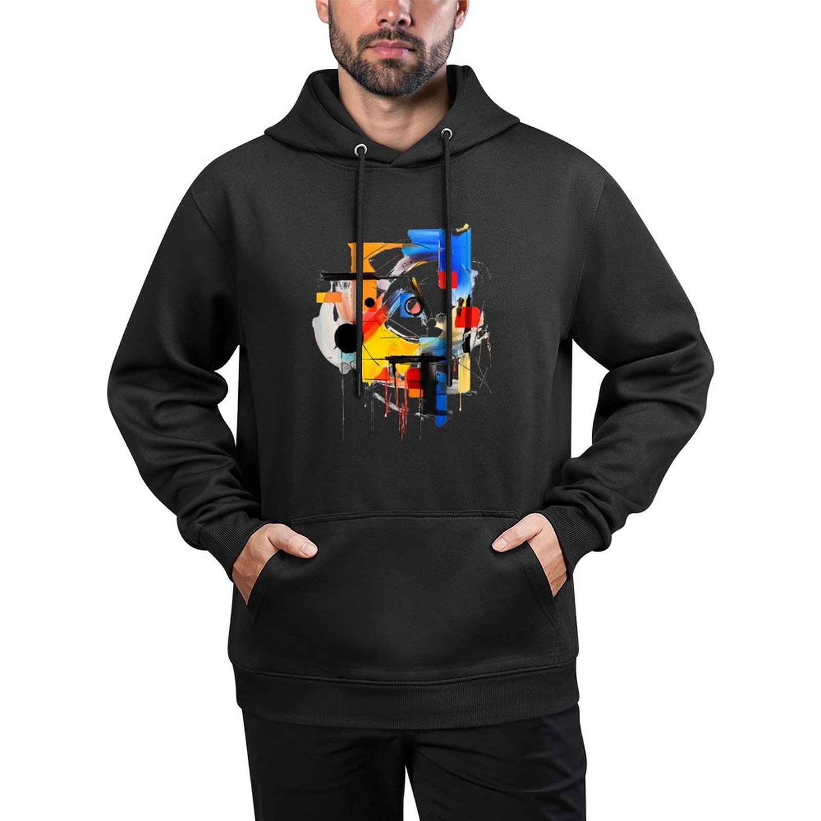 Art Colorful Abstract Geometric Painting Graphic Art Pilling-Resistant Hoodie