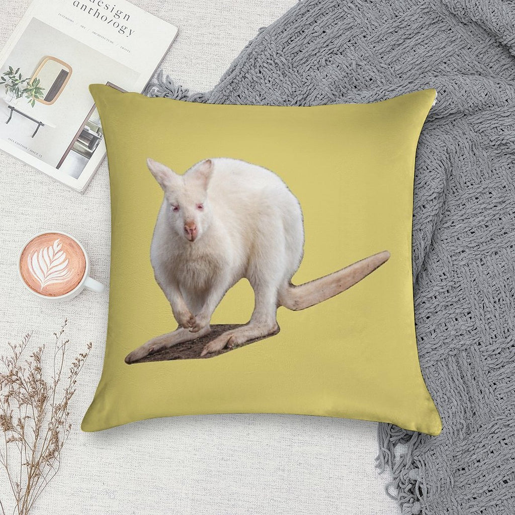 Albino Wallaby Soft Skin-Friendly Throw Pillow