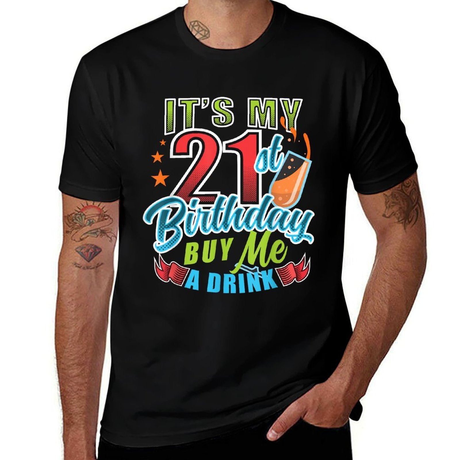 21st Birthday Celebrant Celebration  High-quality Stitching T-Shirt