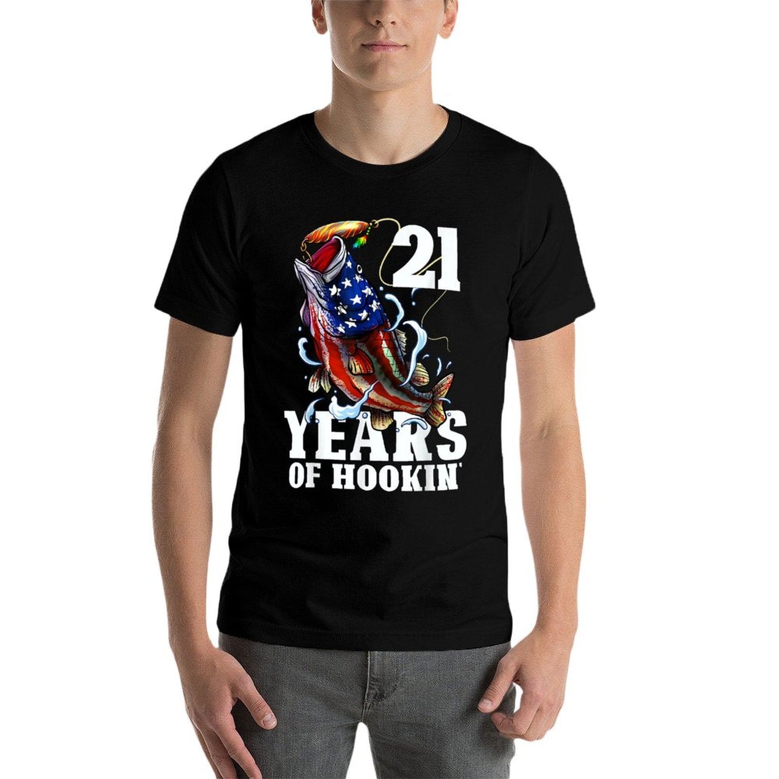 21 Years Of Hookin' Funny America Bass Fishing 21st Birthday  Breathable T-Shirt