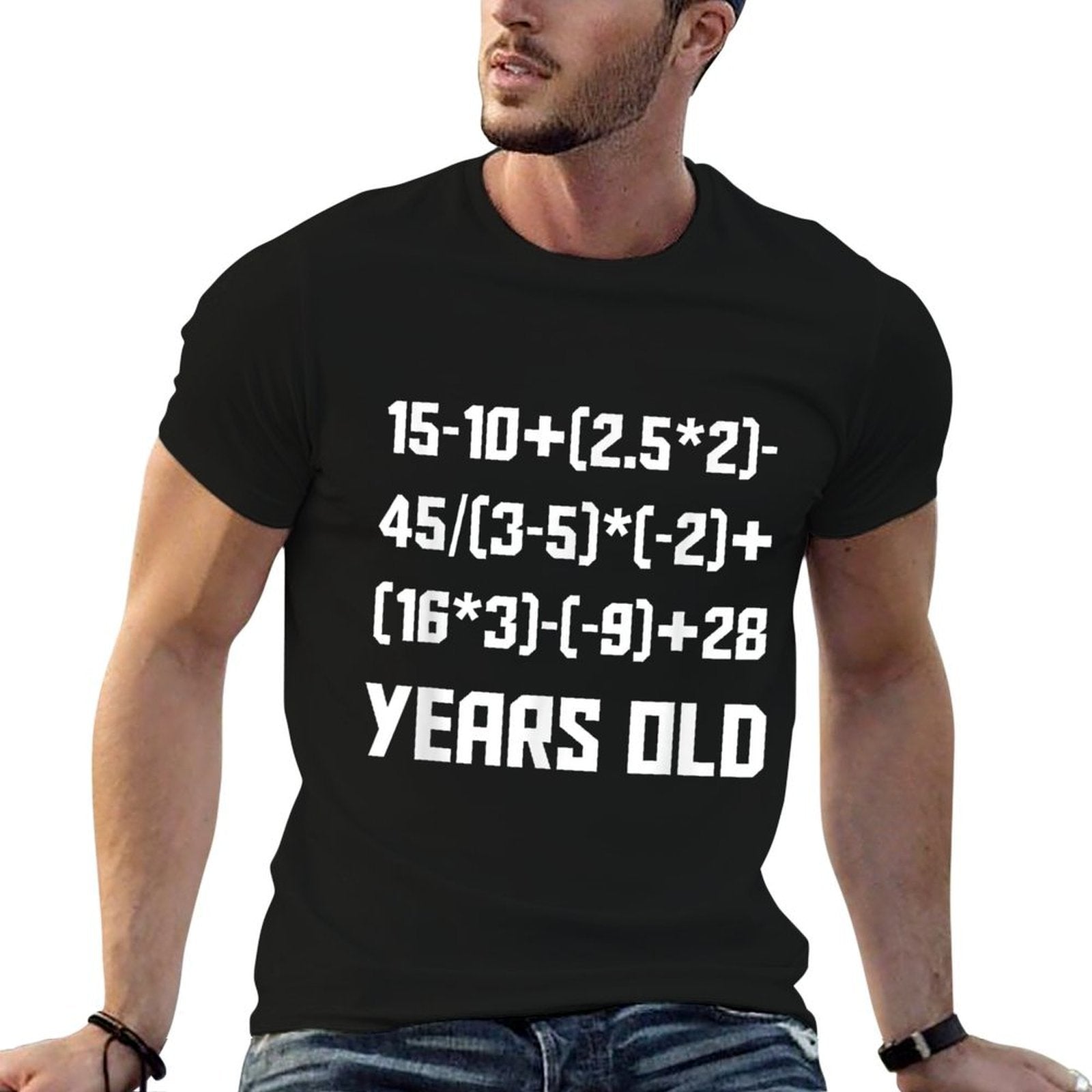 50 Years Old Math Equation 50th Birthday Funny  Tagless Design T-Shirt
