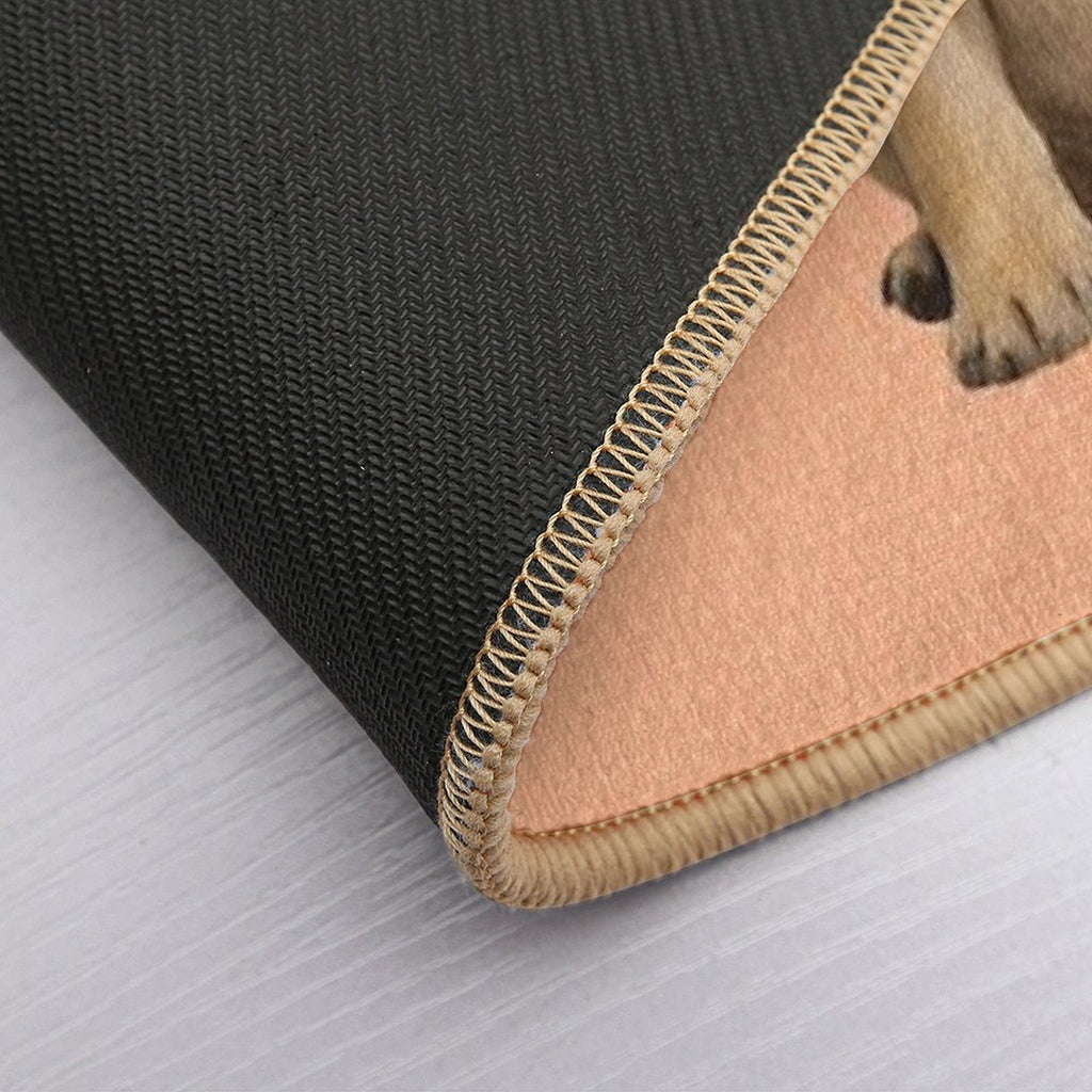 Cute Pug Puppy on Ditsy Background - Peach  High-Traffic Bath Mat