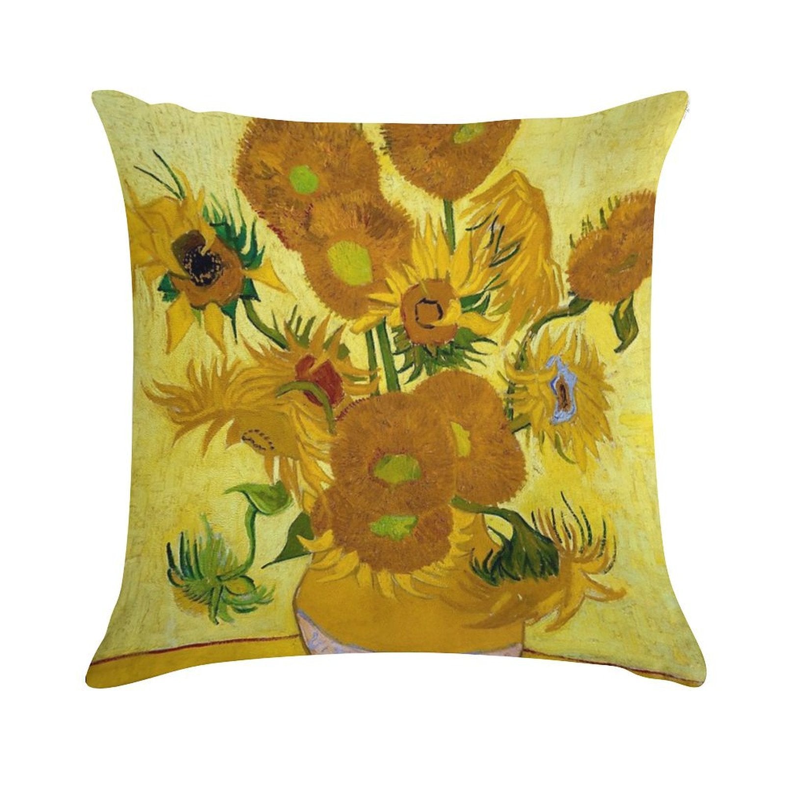 1889-Vincent Van Gogh-Sunflowers-73x95 Soft Home Decor Throw Pillow