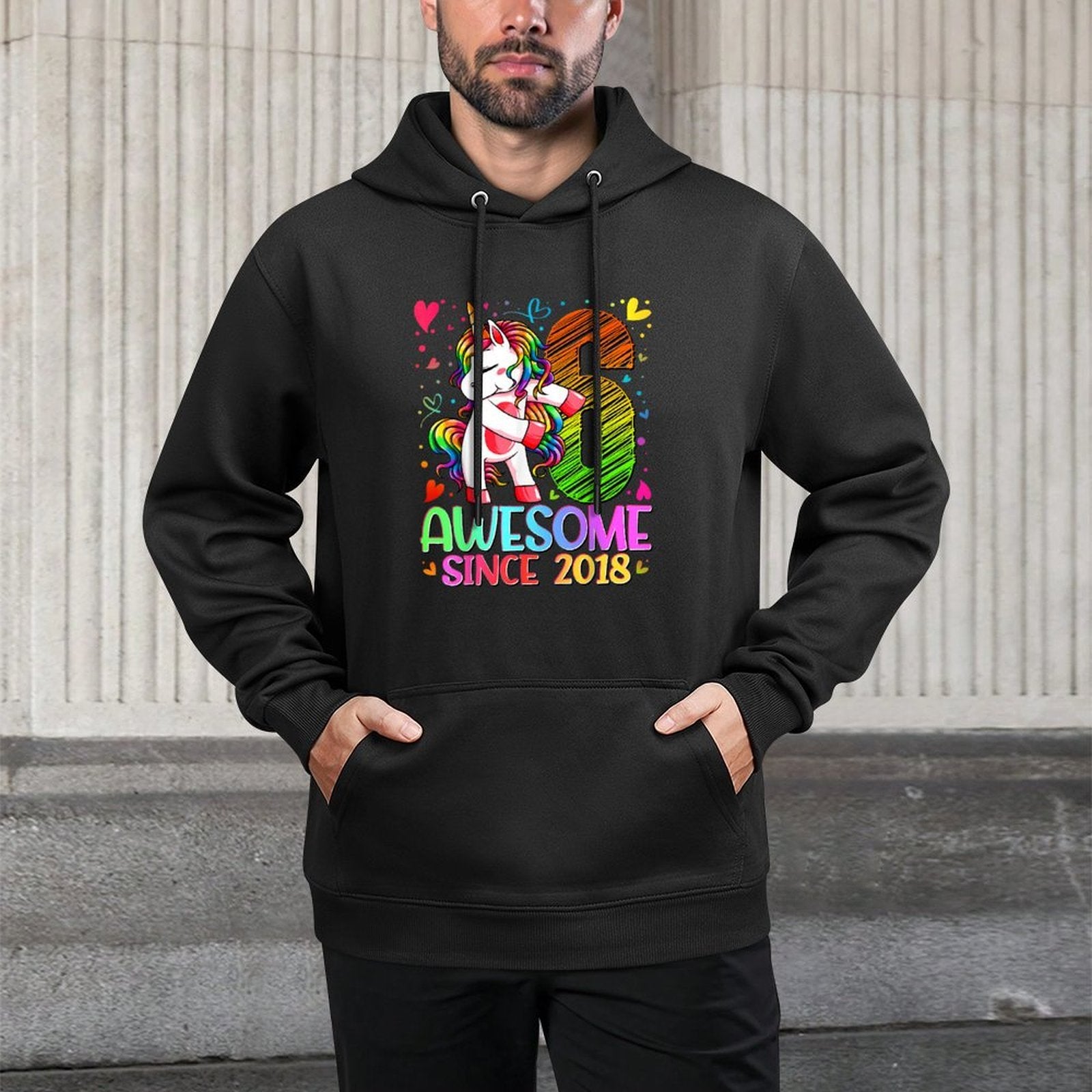 6 Years Old Flossing Unicorn Gifts 6th Birthday Girl Party Versatile Streetwear Hoodie