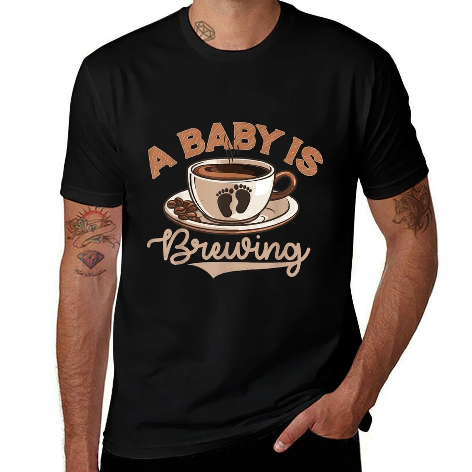 A Baby Is Brewing Coffee Lover Pregnancy Announcement Funny  Affordable Price T-Shirt