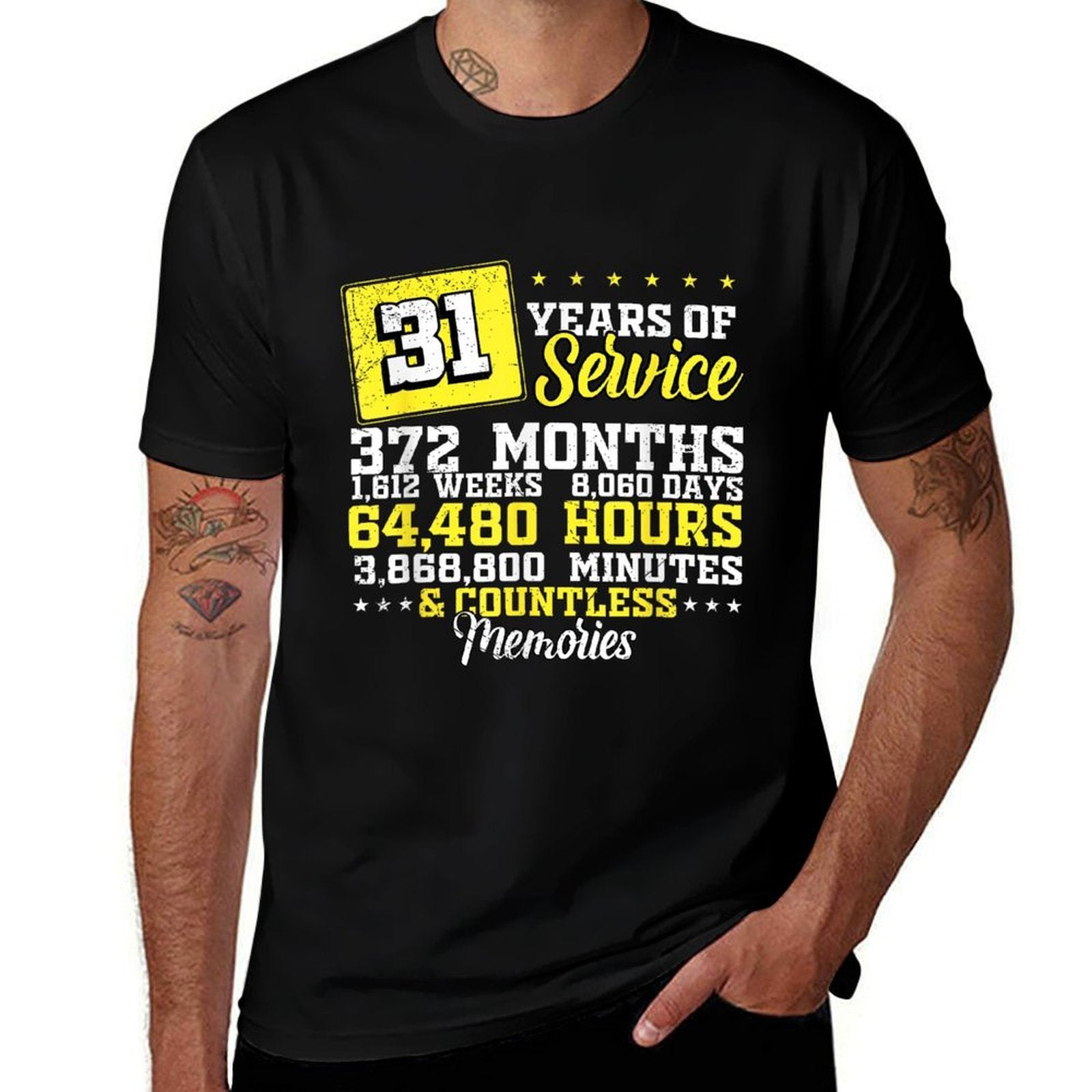 31 Years Of Service Funny Retirement Gifts for Men Women  Summer-ready Fabric T-Shirt