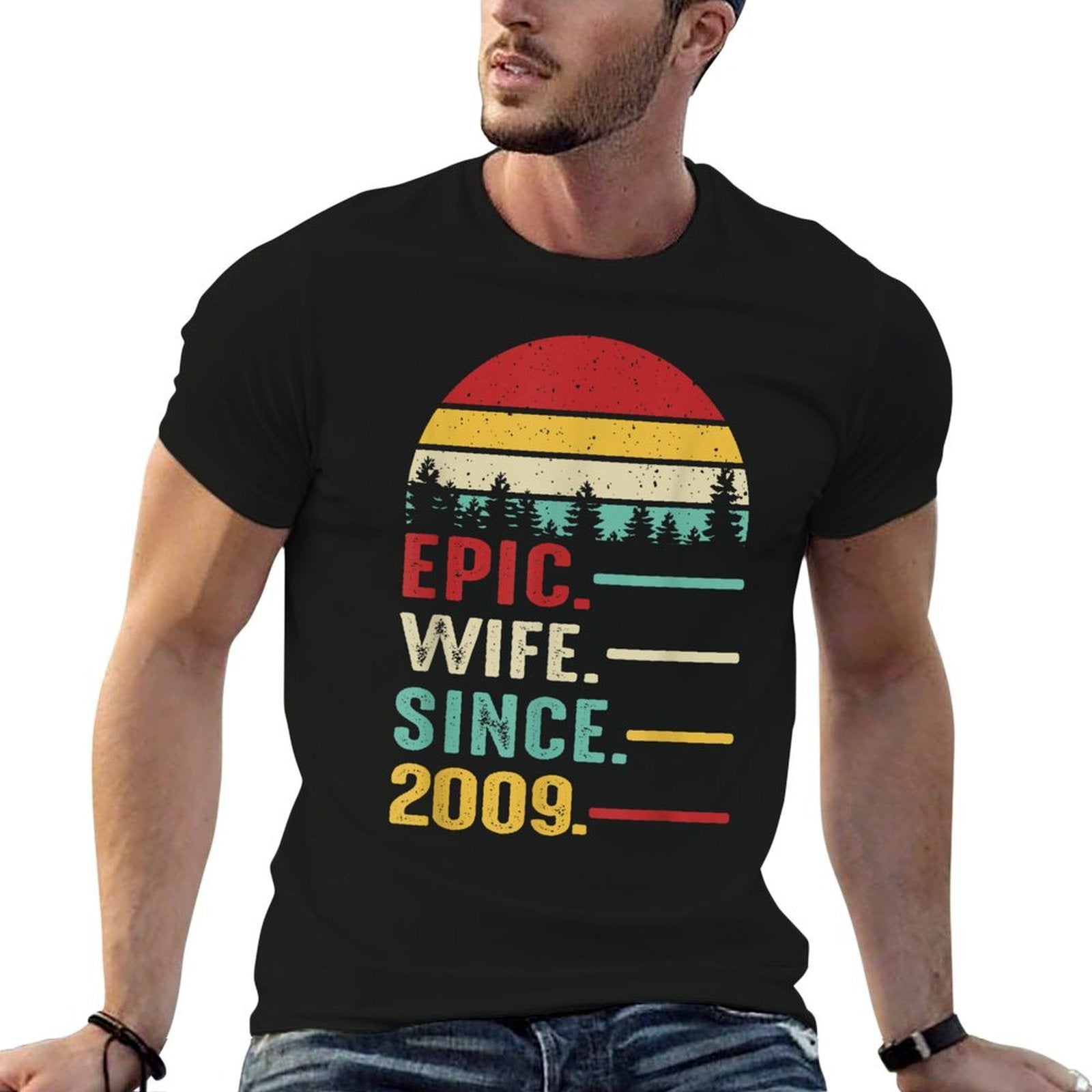 16th Wedding Anniversary for Her Epic Wife Since 2009  Vintage-inspired T-Shirt