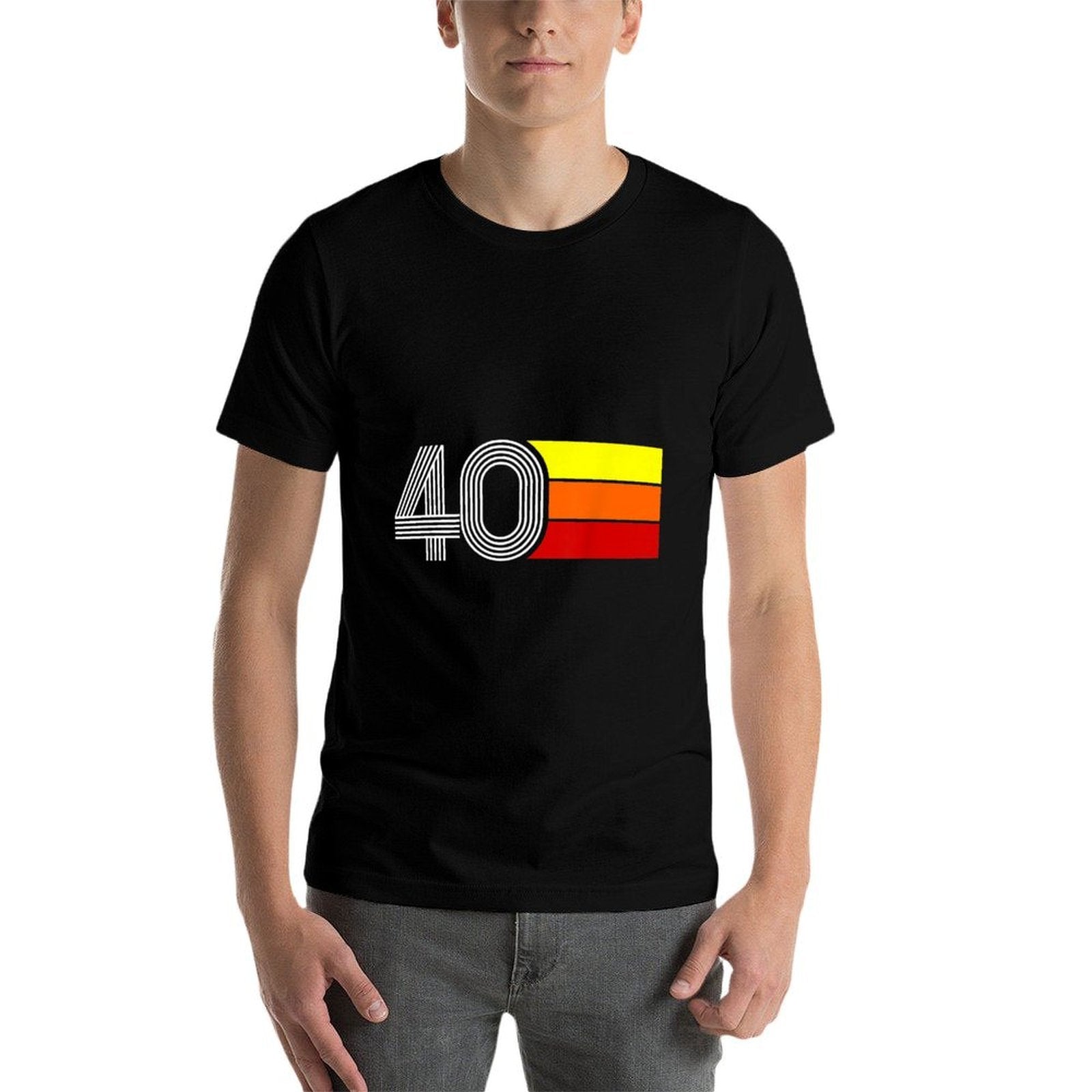 40th Birthday Gift for Men Women  Rolled Sleeves T-Shirt