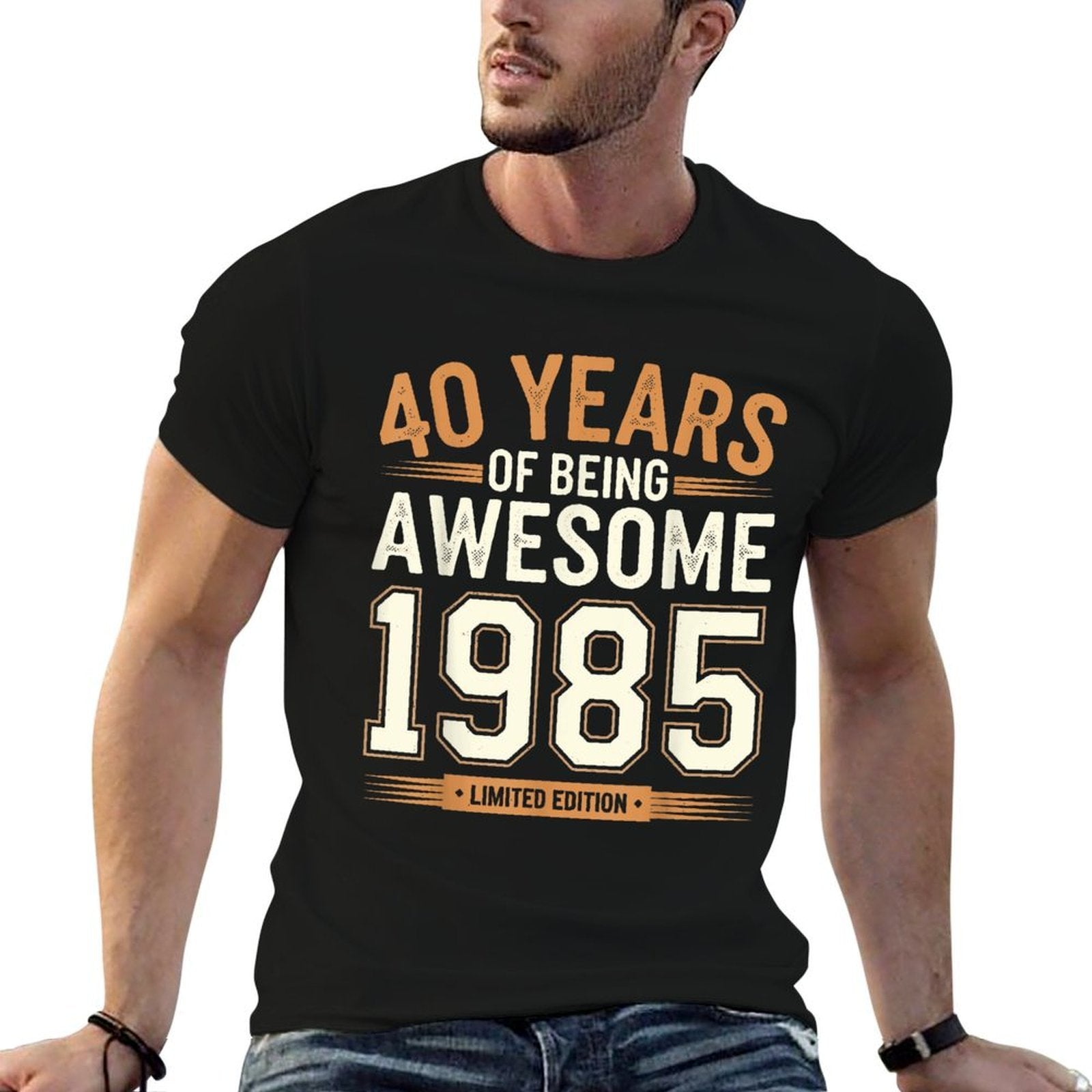 40 Year Birthday Decorations Men Gag 40yr 1985 40th Birthday  Cotton T-Shirt