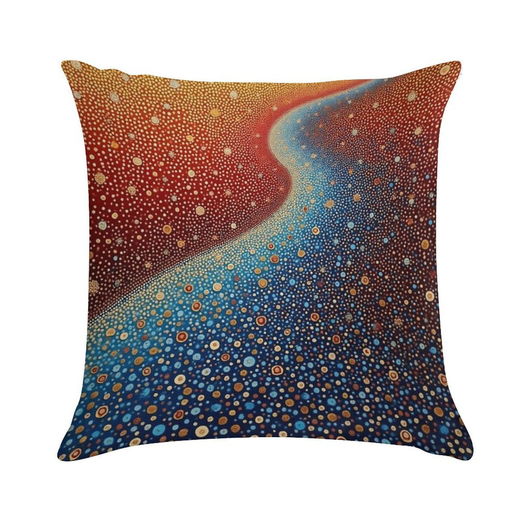 Aboriginal Authentic Art - Sea of Pebbles Soft Home Decor Throw Pillow