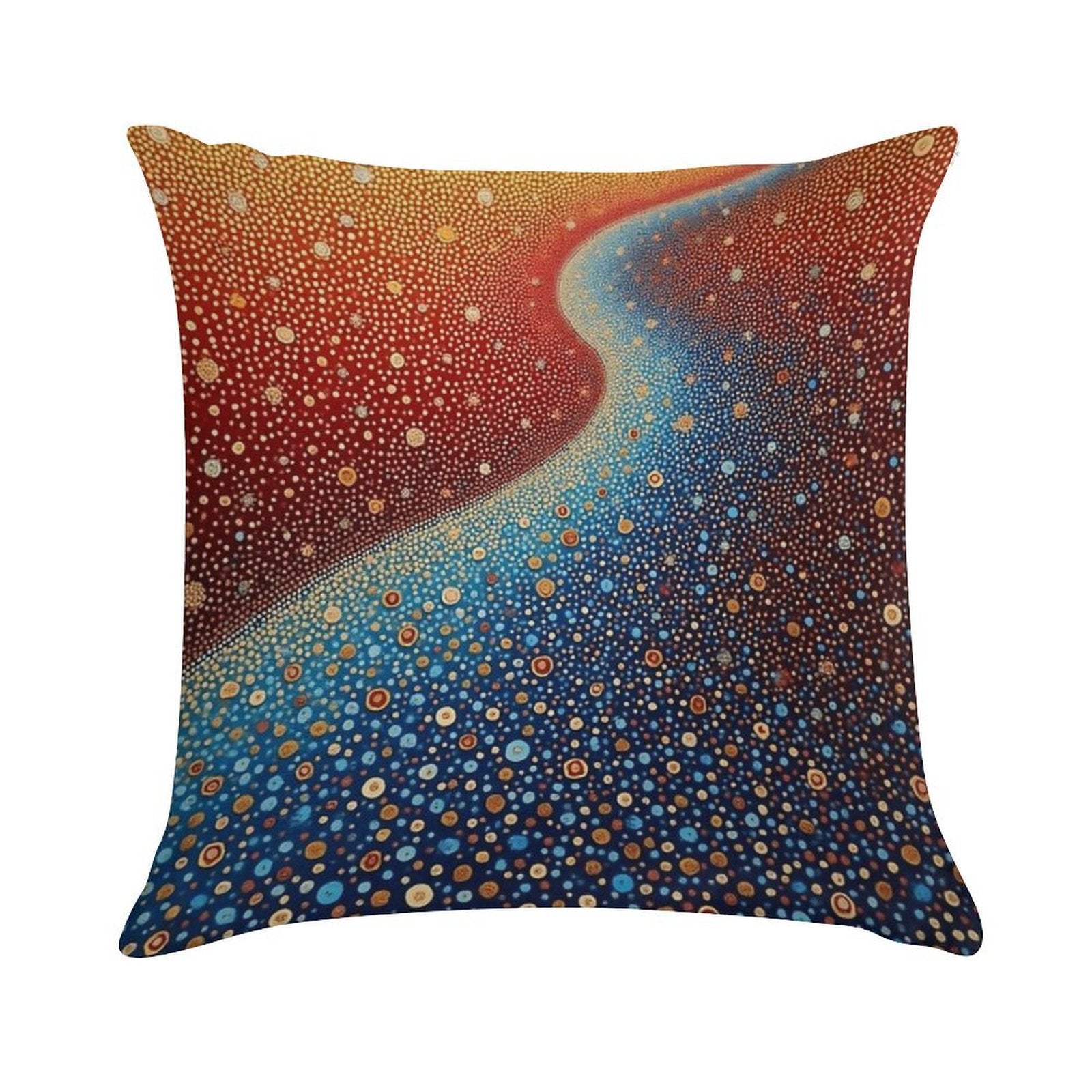 Aboriginal Authentic Art - Sea of Pebbles Soft Home Decor Throw Pillow