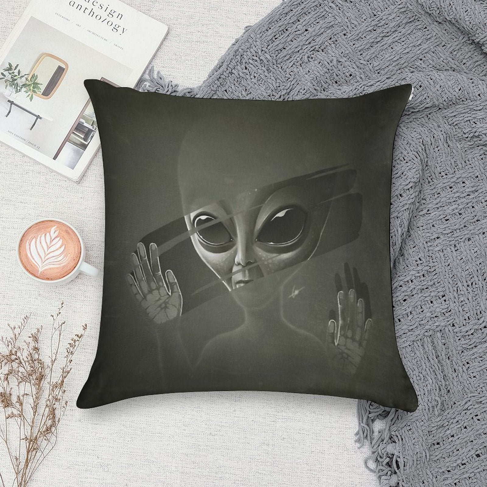 Alien Soft Decorative Cover Throw Pillow