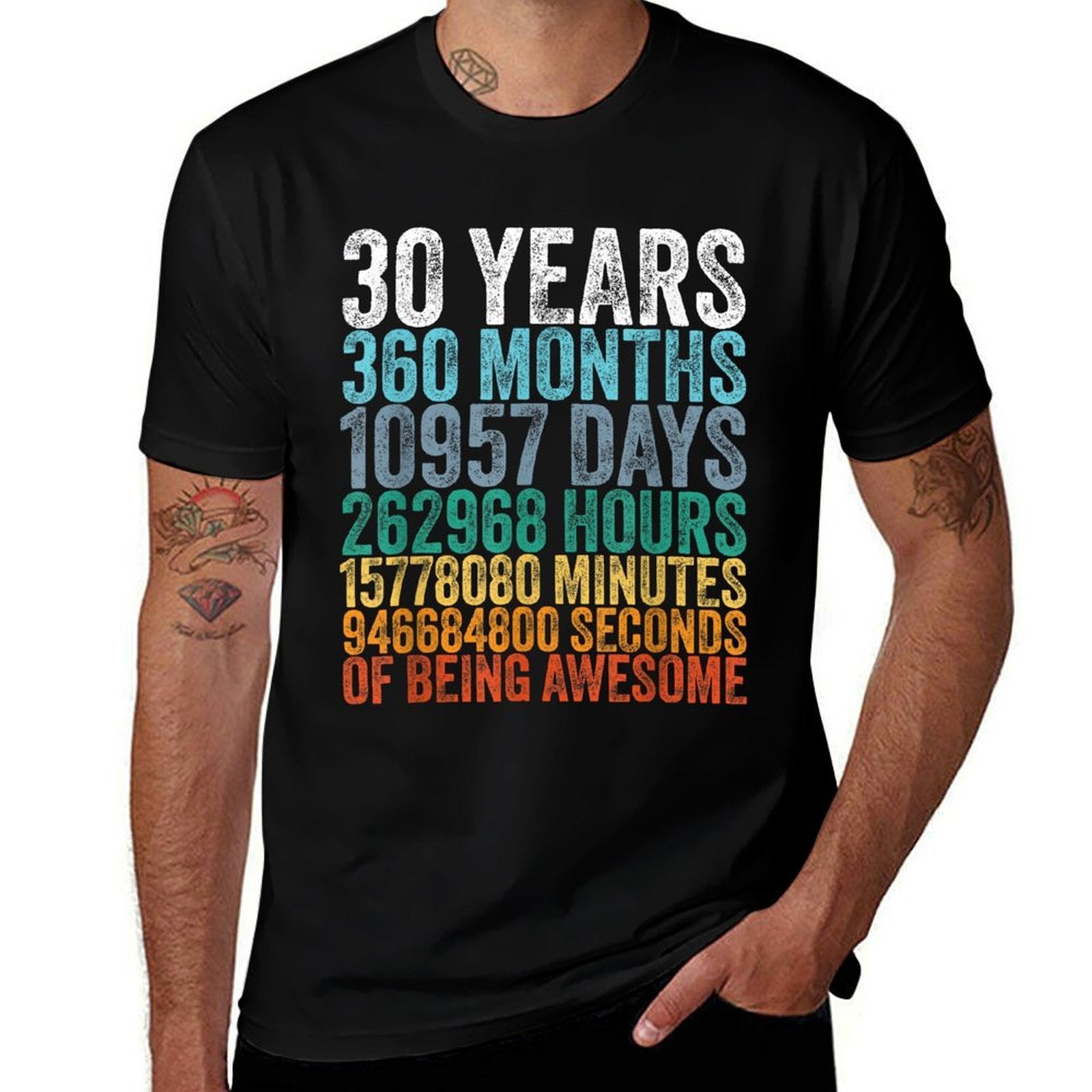 30th Birthday Decoration Men 30yr 30 Year Old Birthday  Wrinkle-resistant T-Shirt