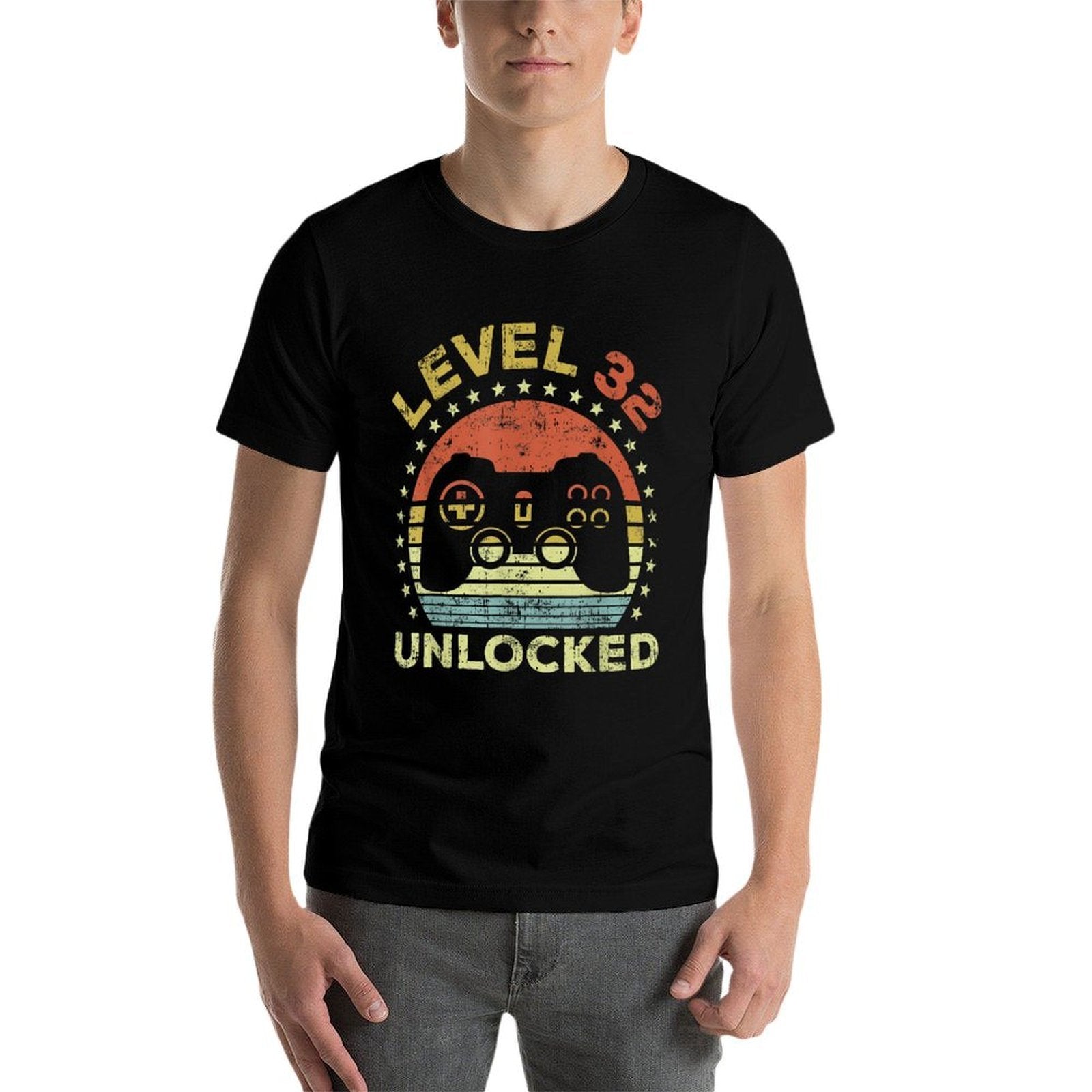 32nd Birthday Gaming Level 32 Unlocked  Cotton T-Shirt