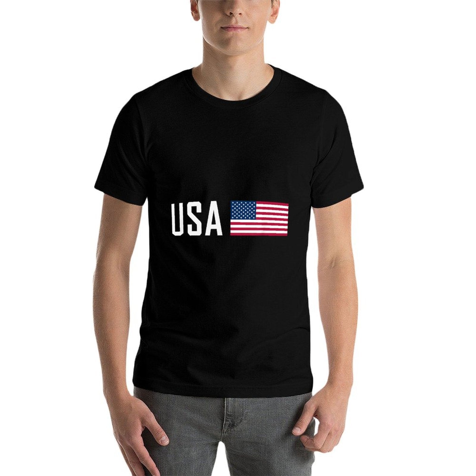 American Cool Patriotic Men Women 4th of July USA  Stretchy T-Shirt