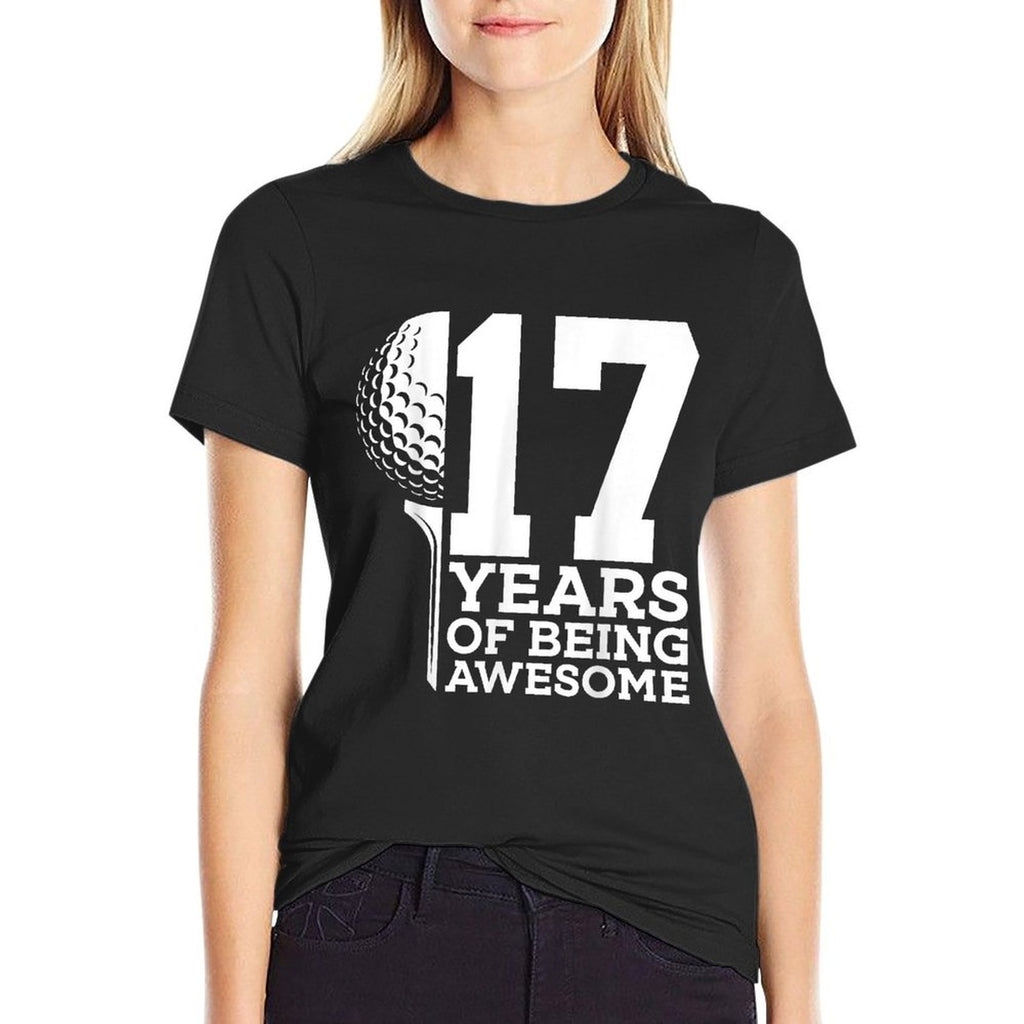 17 YEARS OF BEING AWESOME GOLF 17TH BIRTHDAY  Slim-fit Cut T-Shirt