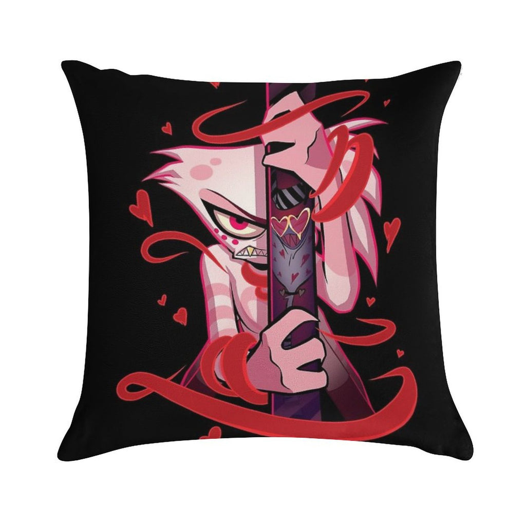 Angel Dust And Valentino Addicted - Hazbin Hotel Soft Easy Maintenance Throw Pillow