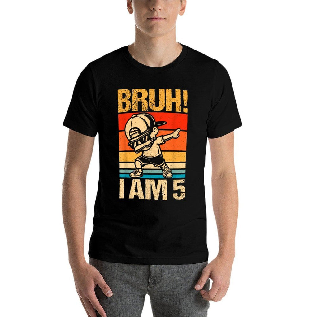 5 Year Old Birthday Dabbing Boy Bruh It's My 5th Birthday  Relaxed-fit T-Shirt