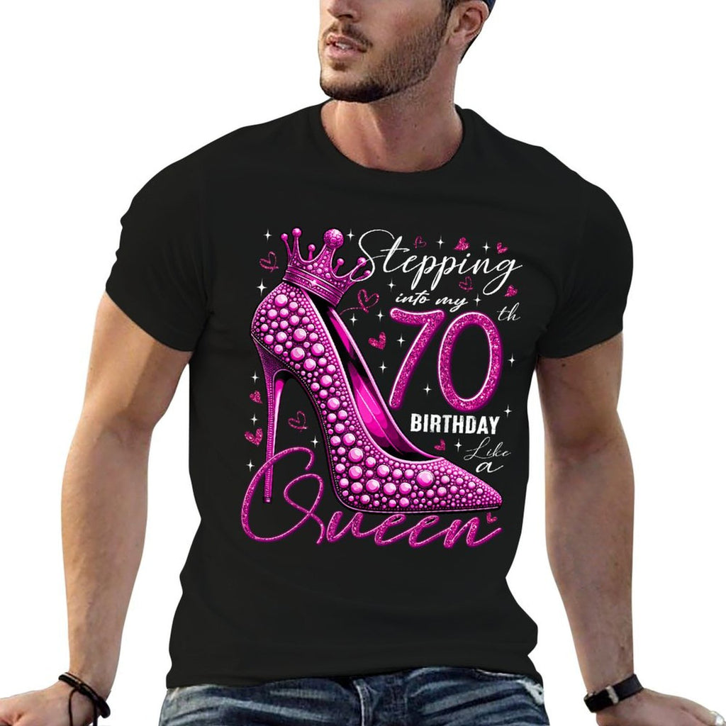 70 Year Old Gifts High Heels Stepping Into My 70th Birthday  Lightweight T-Shirt