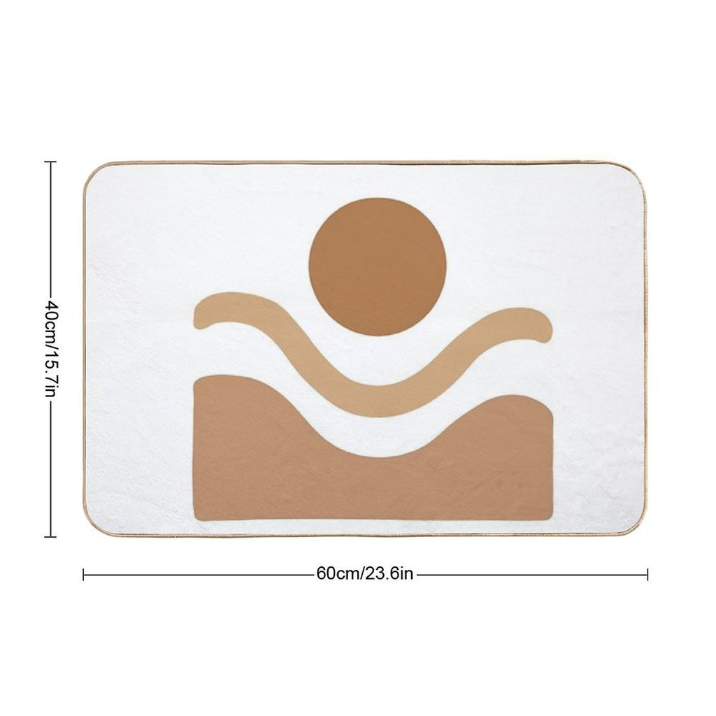 Boho Desert – Sandstorm & Sun in Earthy Tones  Fade-Resistant Bath Mat