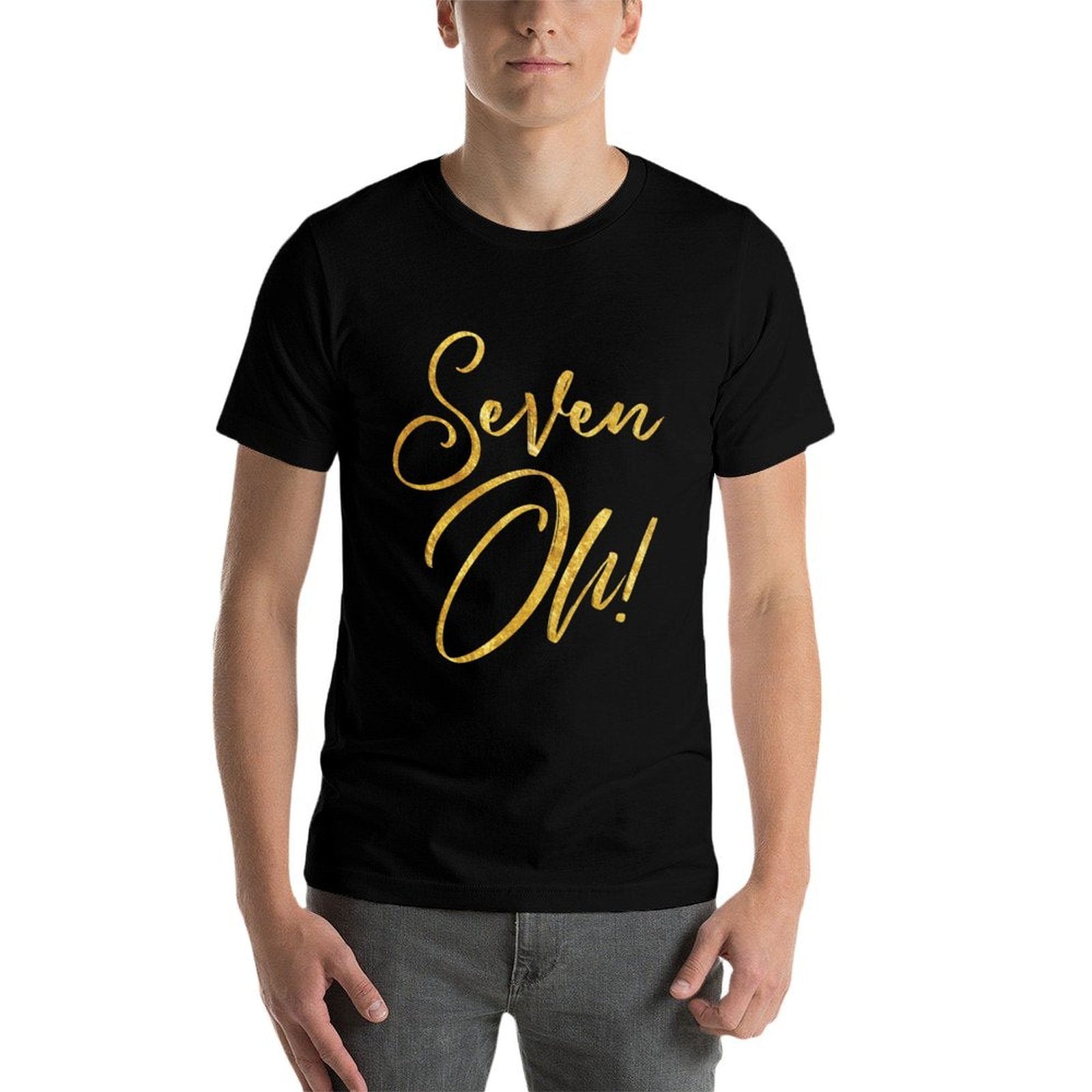 70th Birthday, Seven Oh Seventy, Cute Script Text Writing  Durable T-Shirt
