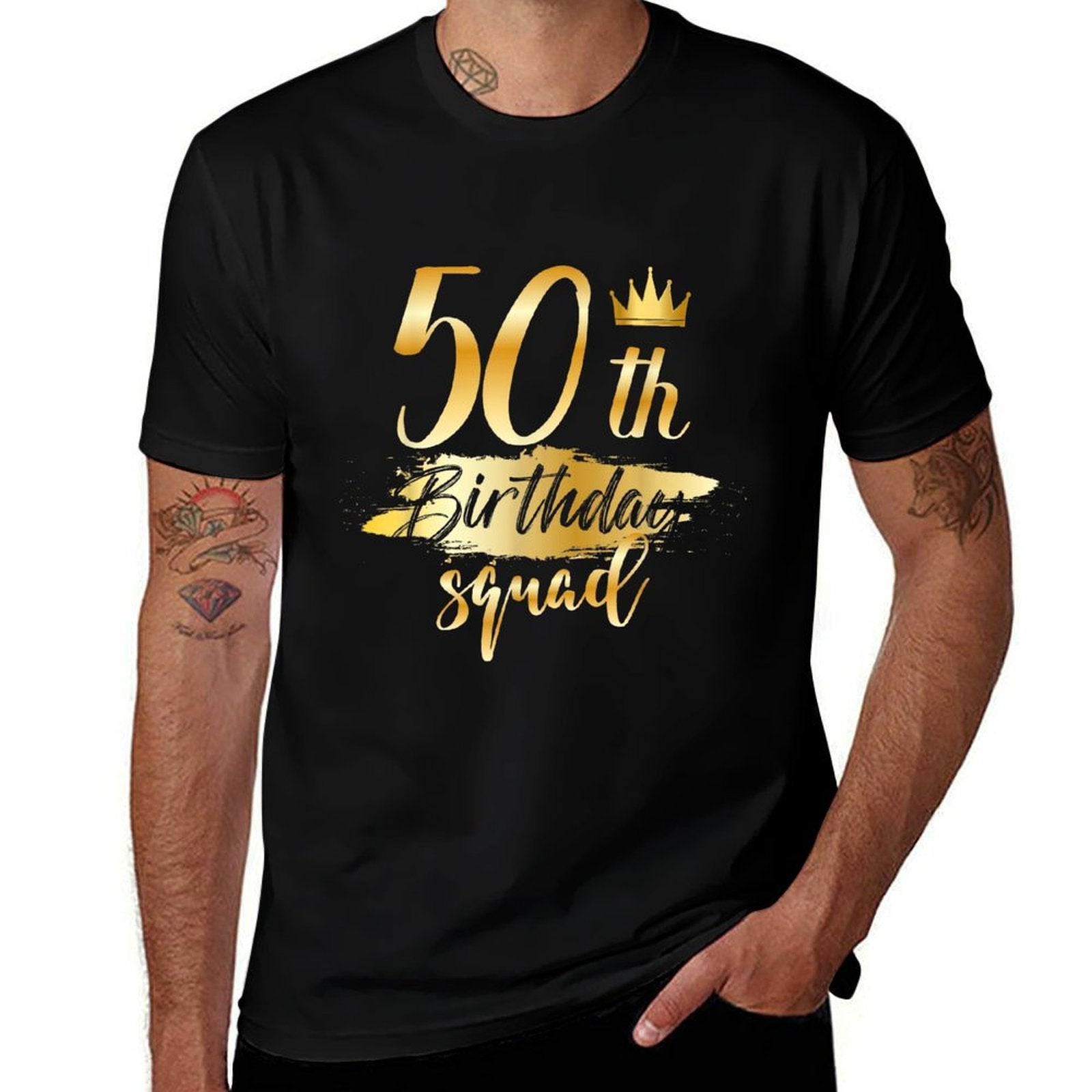 50th Birthday Squad 50 Year Old Bday Family Party Crew Group  Vintage-inspired T-Shirt