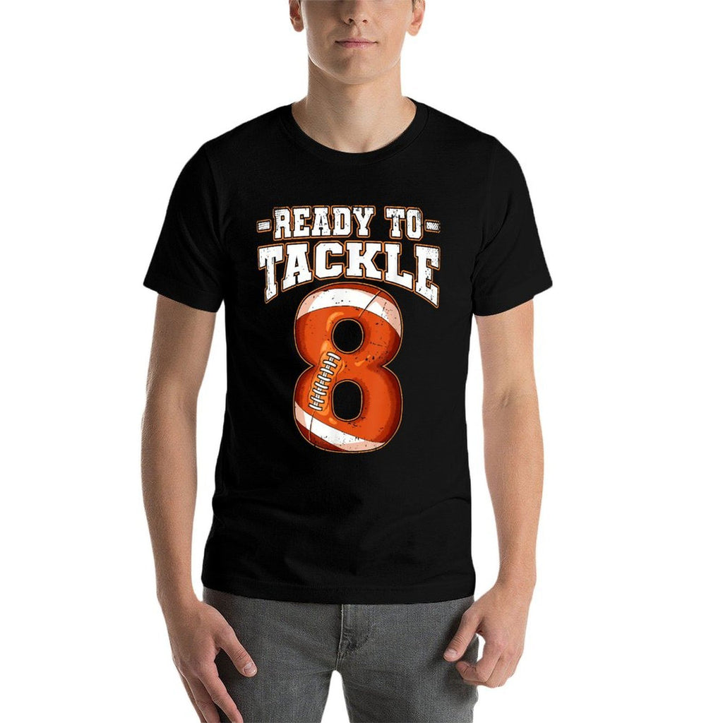 8th Birthday Football  Vintage-inspired T-Shirt