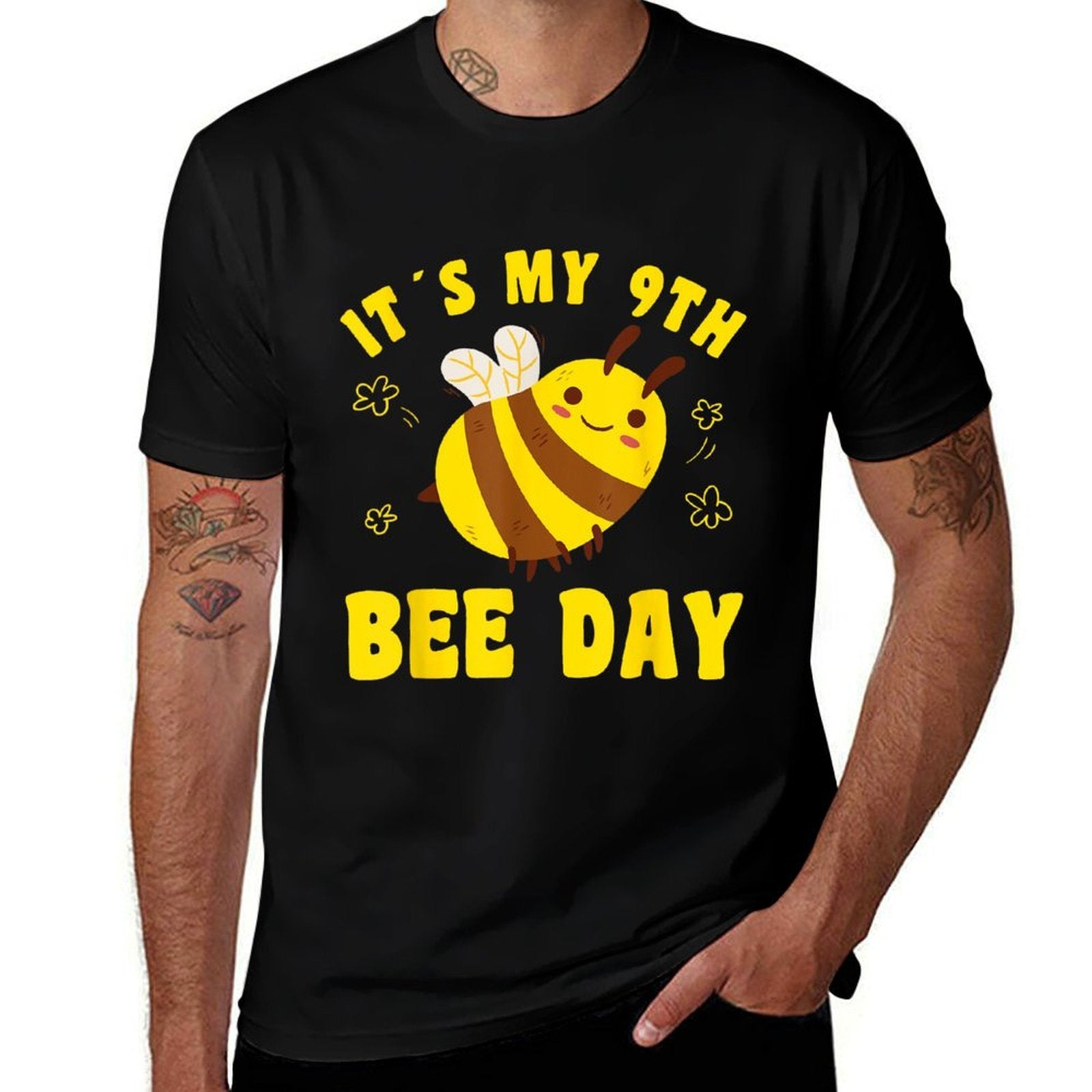 9 Year Old Happy 9th Birthday Bee Day Bee 9th Birthday  Easy-care T-Shirt