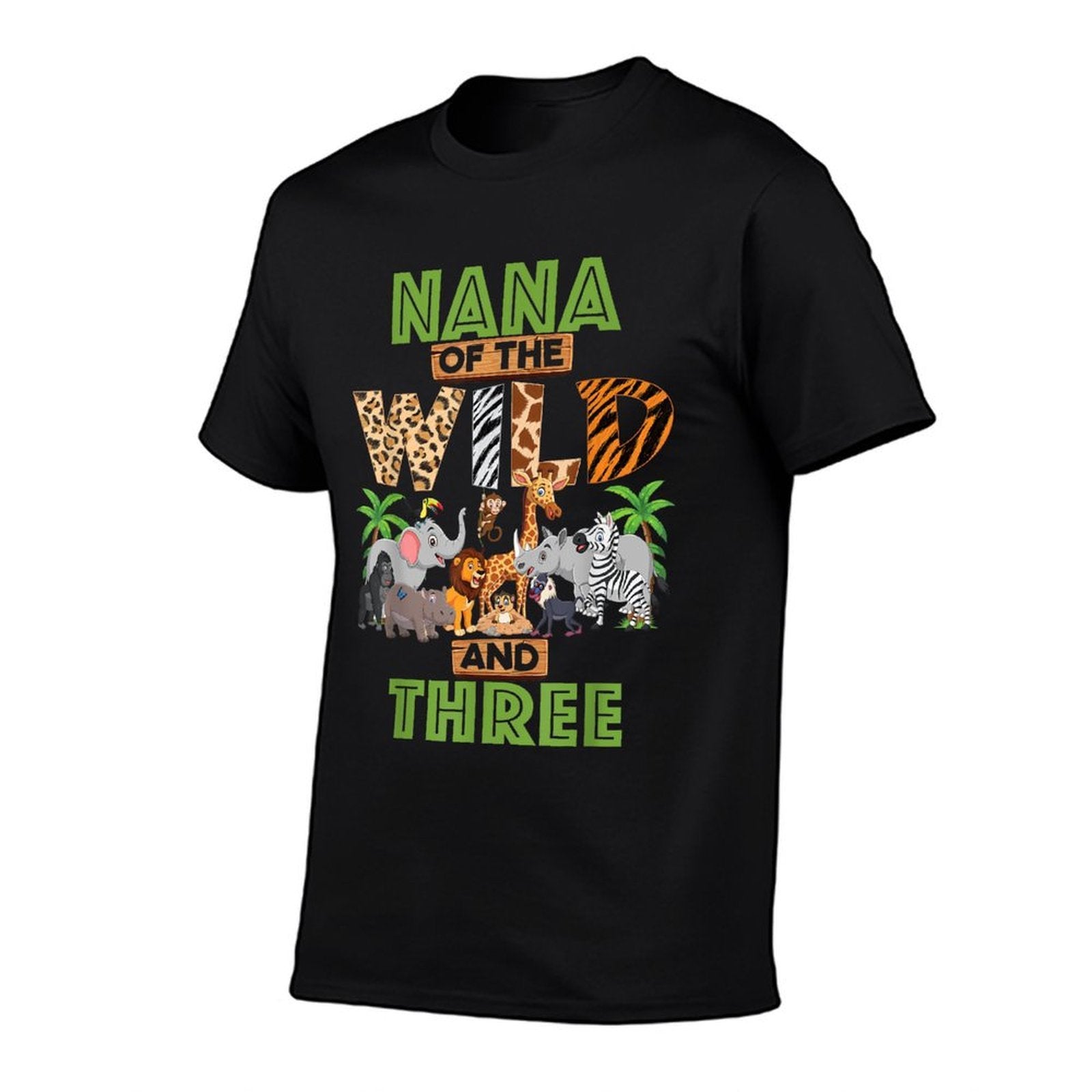 3rd Birthday Zoo Safari Jungle Nana Of The Wild And Three  Wrinkle-resistant T-Shirt