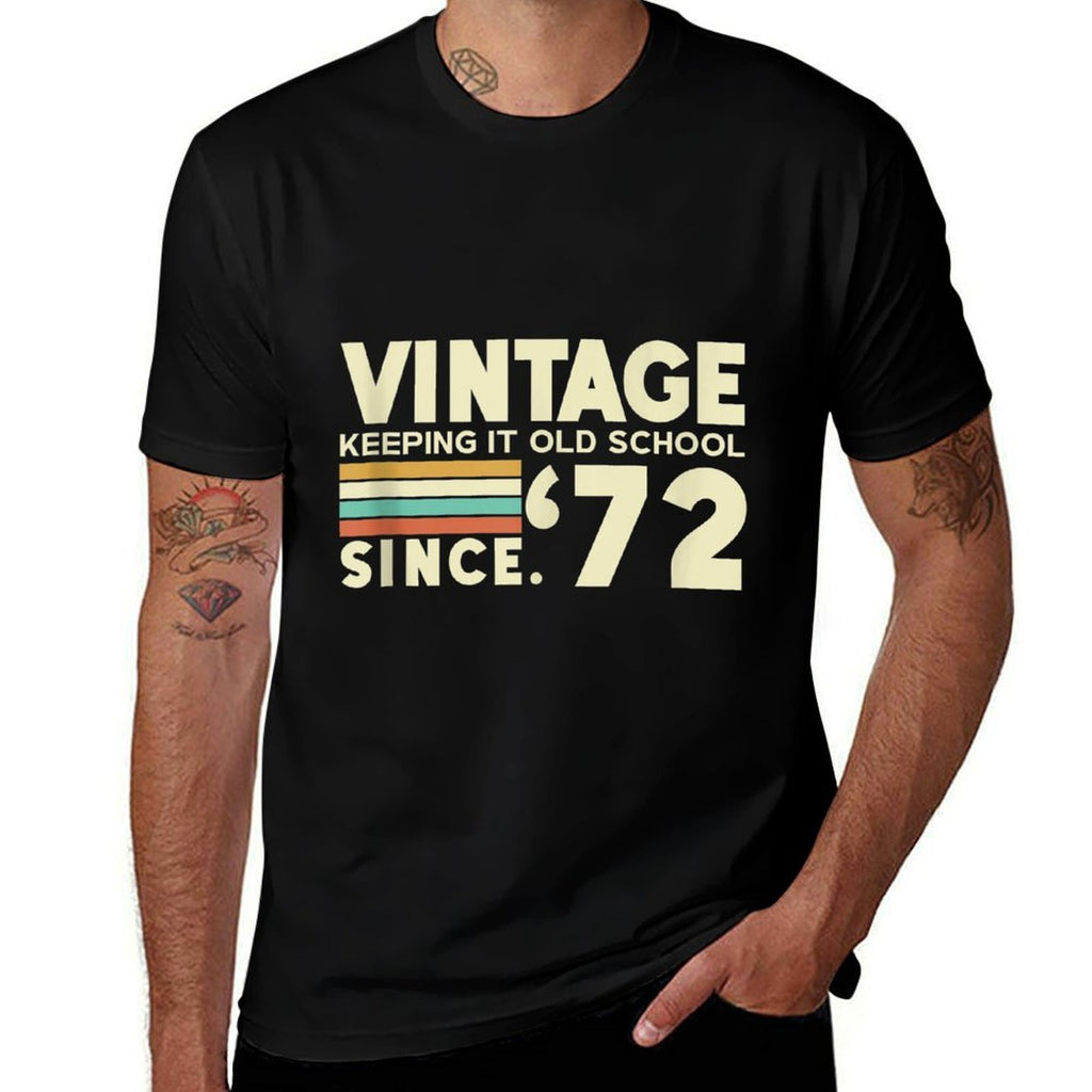 50th Birthday T Shirt Keeping It Old School Since 1972  Eco-friendly Material T-Shirt
