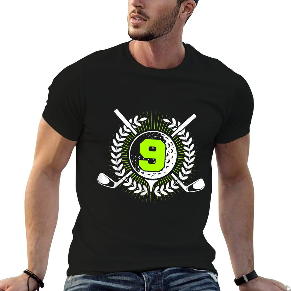 9th Birthday Party Sport Golf 9 Years Old For Kids  Wrinkle-resistant T-Shirt