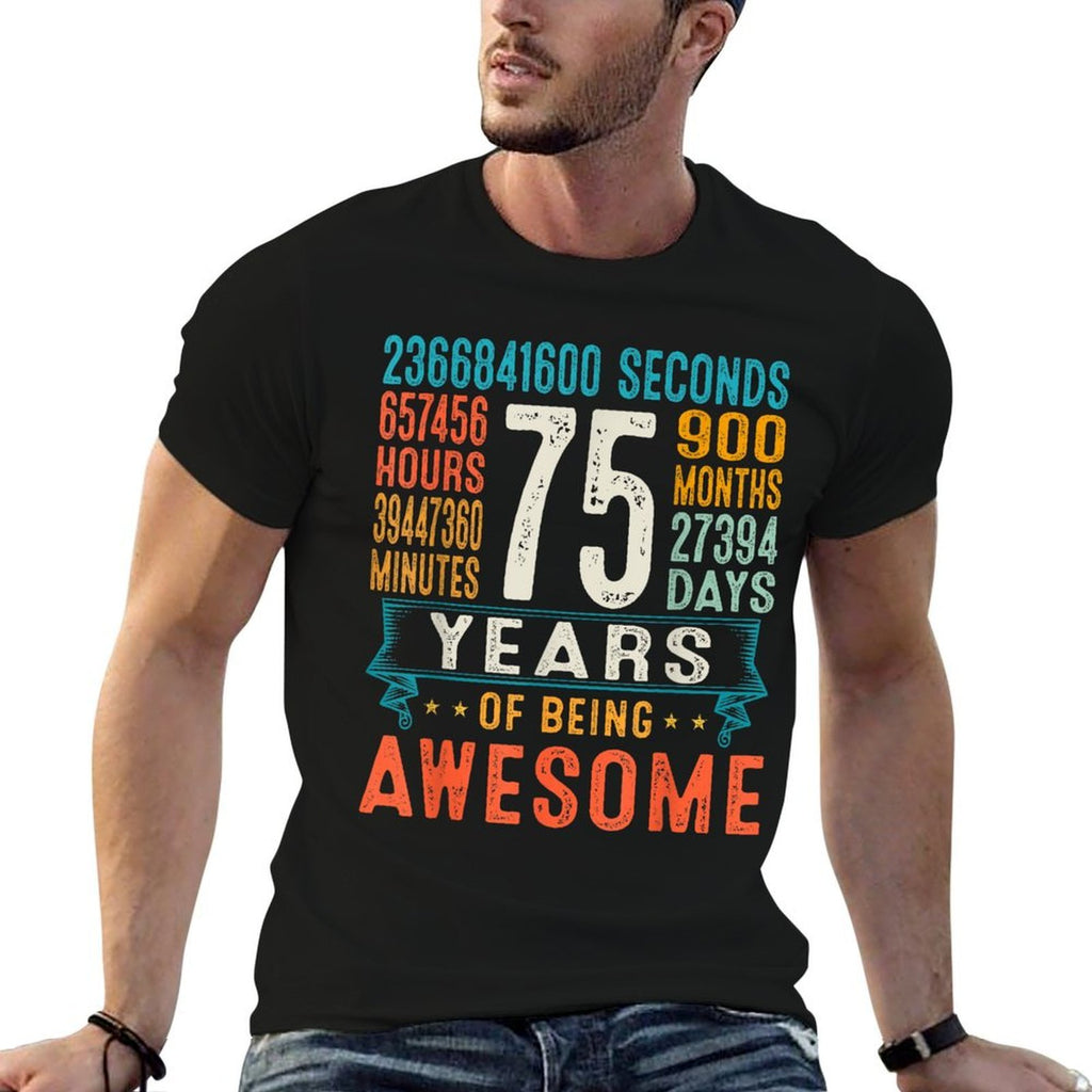 75 Years Old Retro Distressed 75th Birthday Gifts 900 Months Comfortable T-Shirt