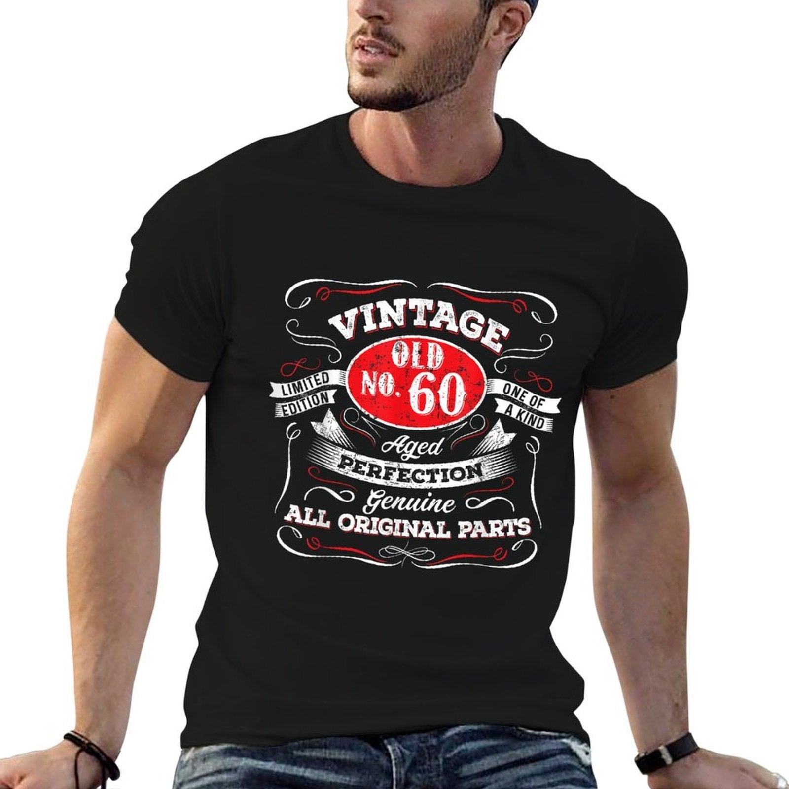 60th Birthday - Vintage Sixty Year Old  High-quality Stitching T-Shirt