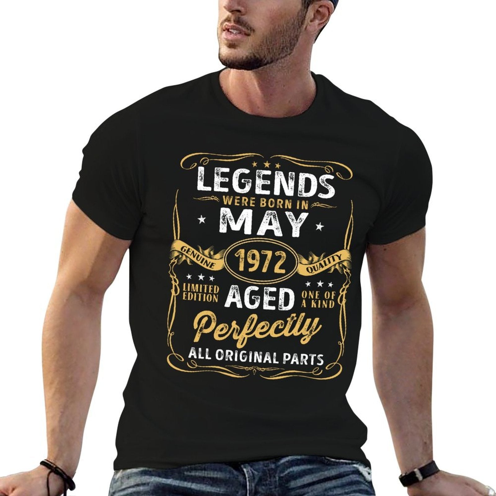 50th Birthday Decoration Legends Were Born In May 1972  Trendy Pattern T-Shirt