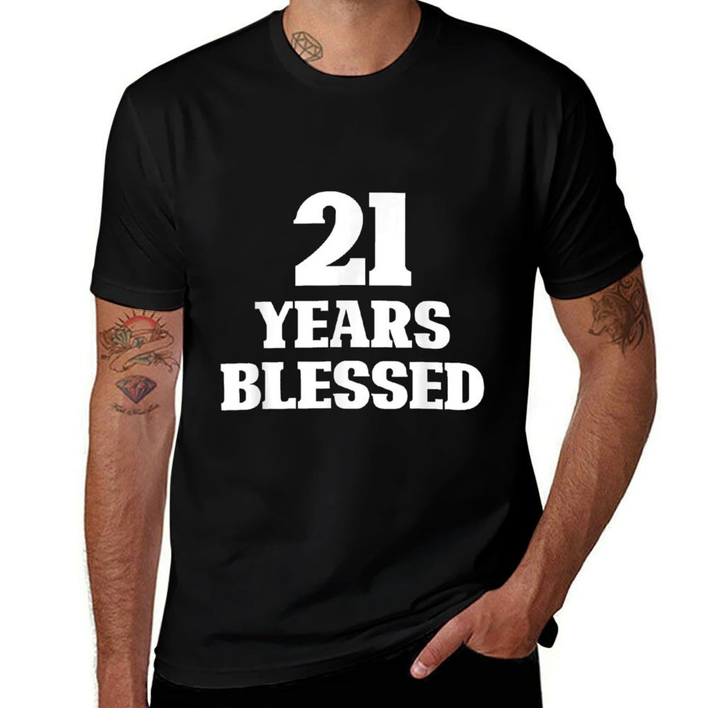 21 Years Blessed 21st Birthday Christian Religious Jesus God  Relaxed-fit T-Shirt