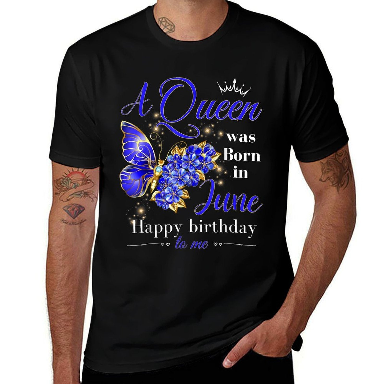 A Queen Was Born In June Women Girls Ladies June Birthday  Odor-resistant T-Shirt