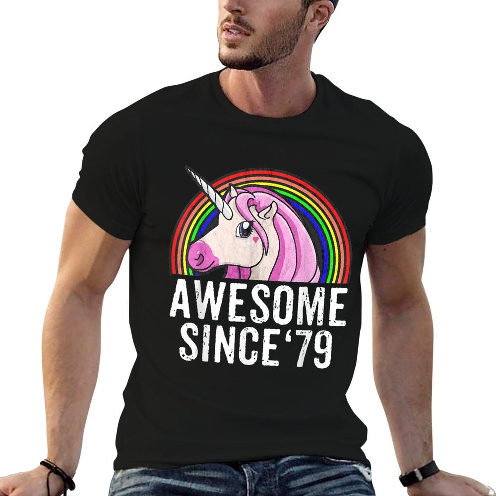 40th Birthdays For Women Unicorn 1979  Fade-proof Color T-Shirt