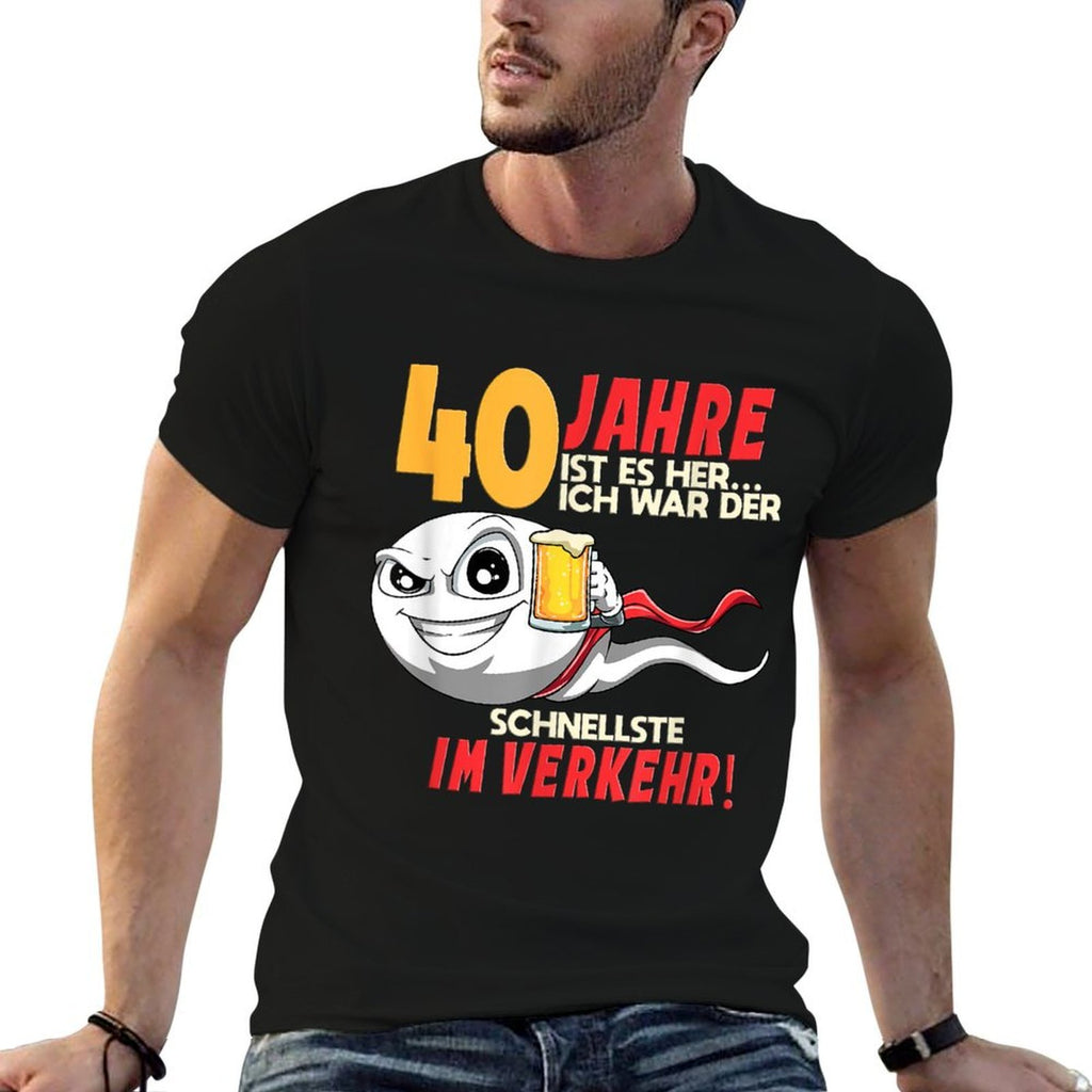 40th Birthday Man Sperm 40 Years Gift  Tagless Design T-Shirt
