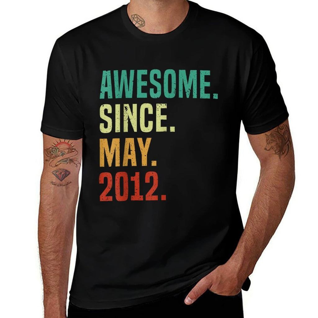 13 Years Old Awesome Since May 2012 13th Birthday  Heathered Texture T-Shirt