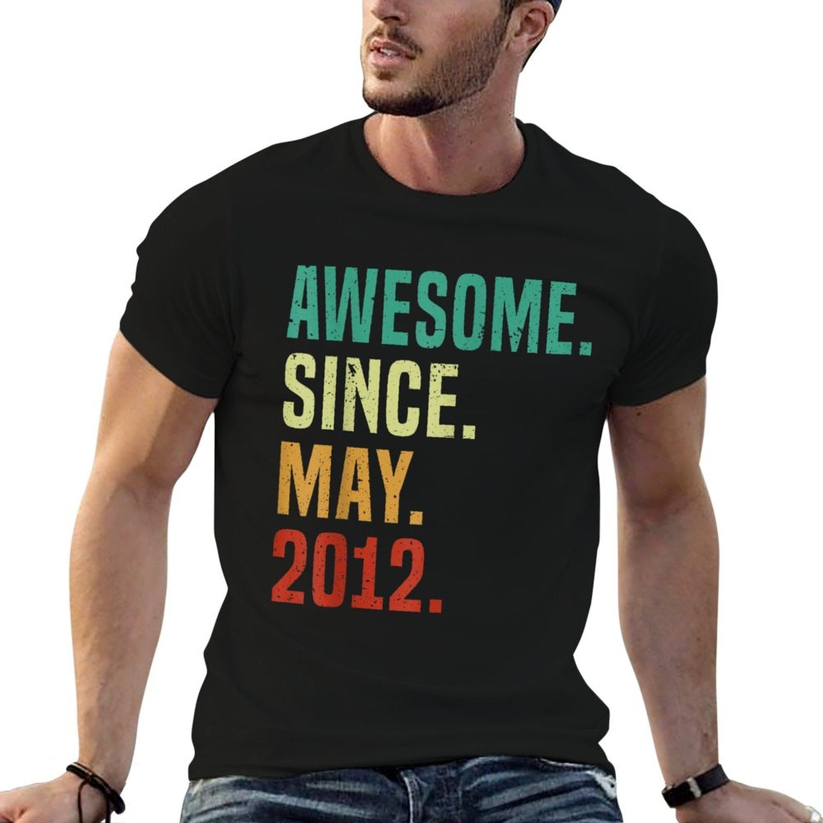 13 Years Old Awesome Since May 2012 13th Birthday  Heathered Texture T-Shirt