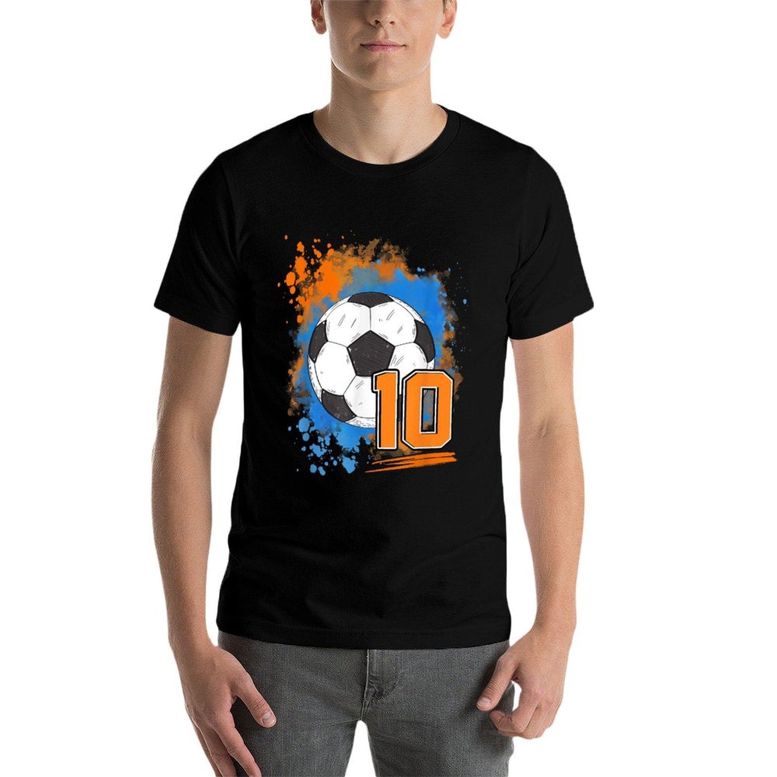 10th Birthday 10 Years Old Soccer Ball  Lightweight T-Shirt