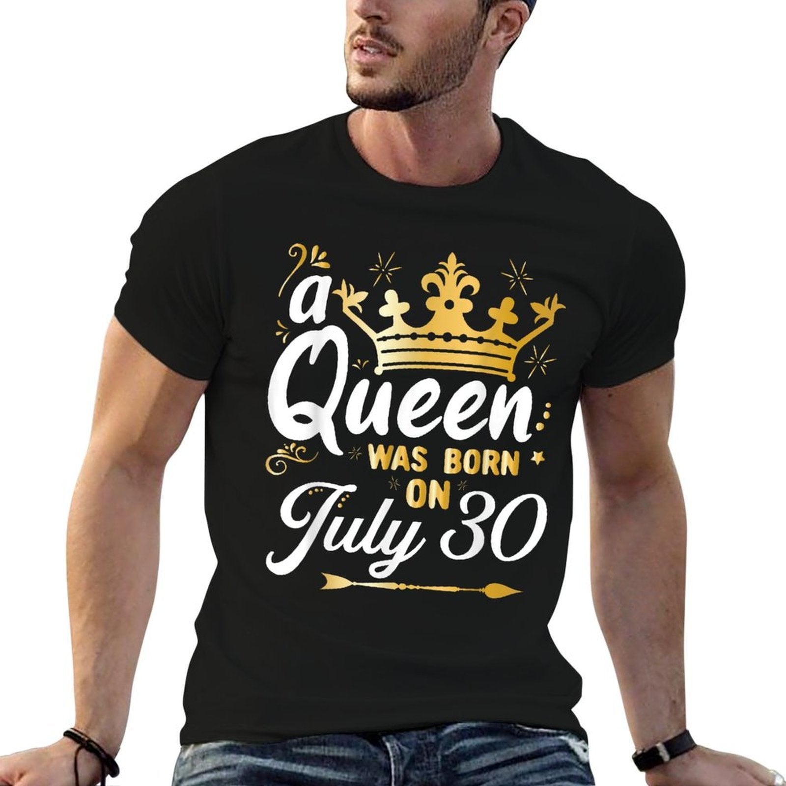 A Queen Was Born on July 30, Cute Girly July 30th Birthday  Quick-drying T-Shirt