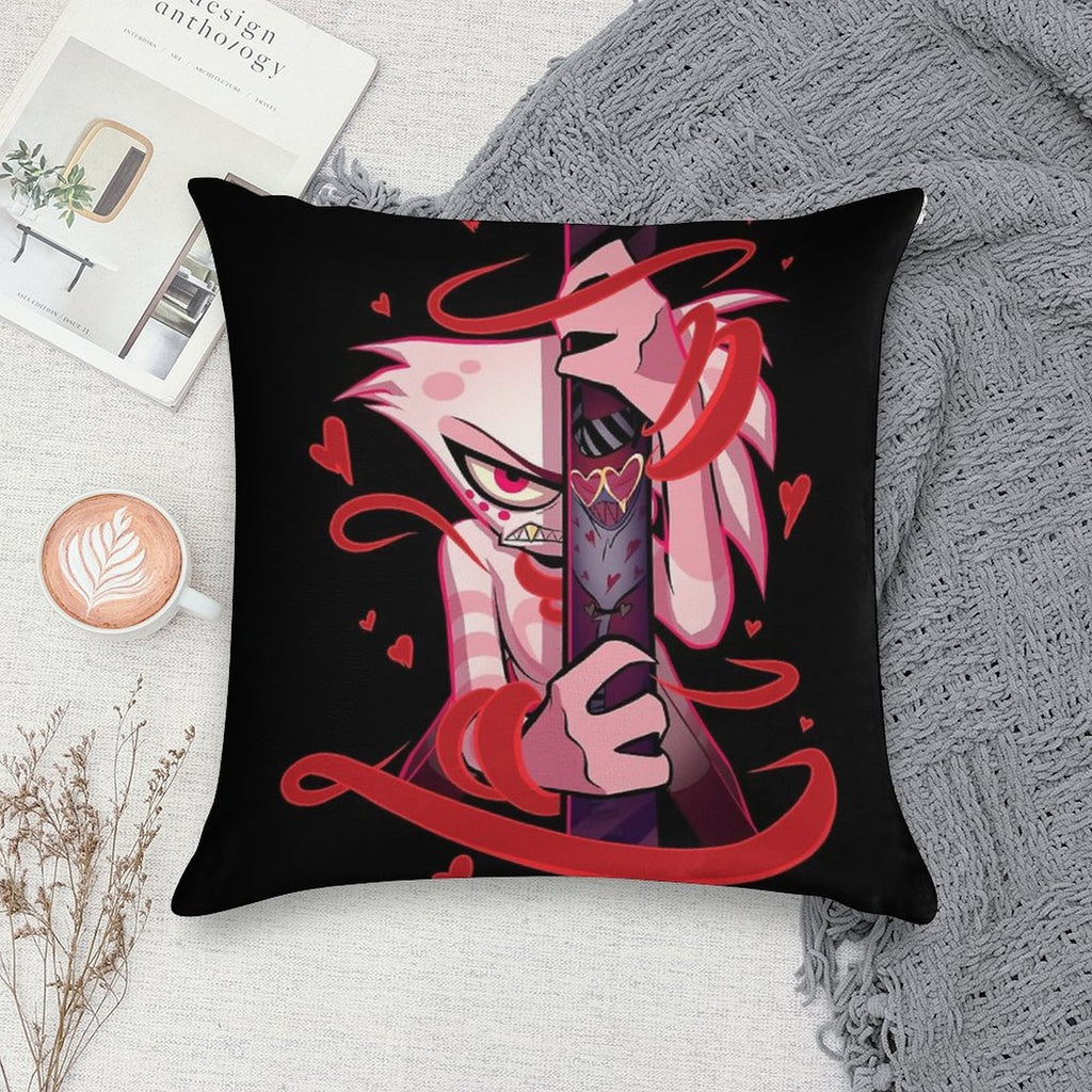 Angel Dust And Valentino Addicted - Hazbin Hotel Soft Easy Maintenance Throw Pillow