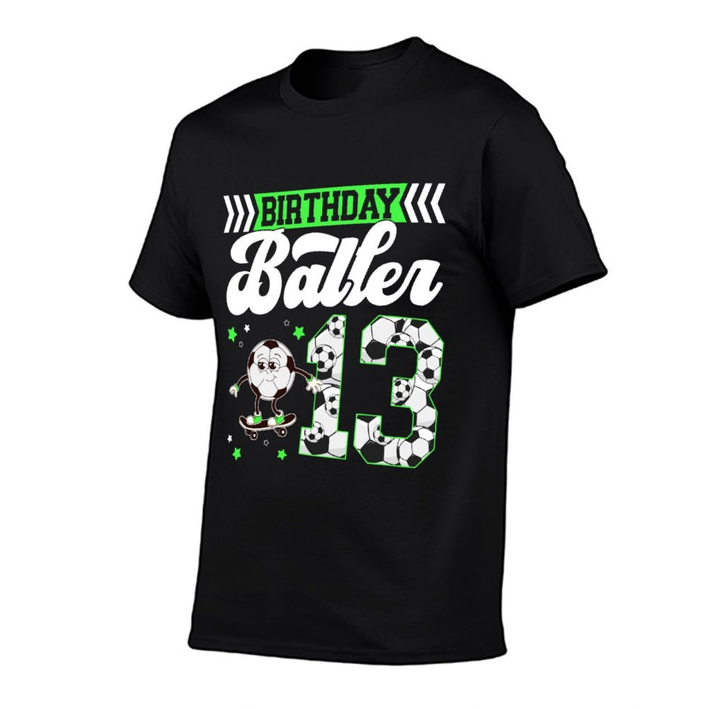 13th Soccer Birthday Party Thirteen Year Old Soccer Player  Heathered Texture T-Shirt