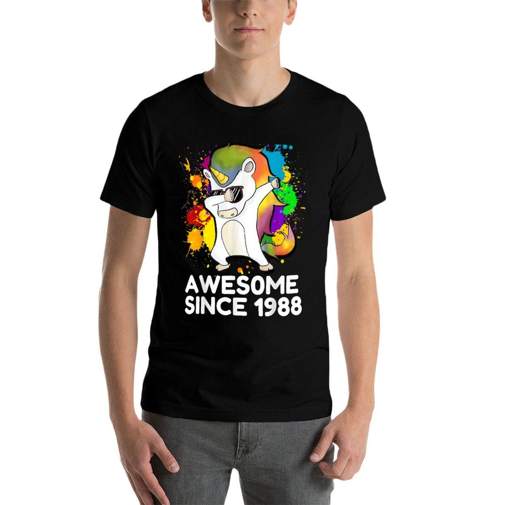 30th Birthday - Born in 1988 Dabbing Unicorn Men Women  Odor-resistant T-Shirt
