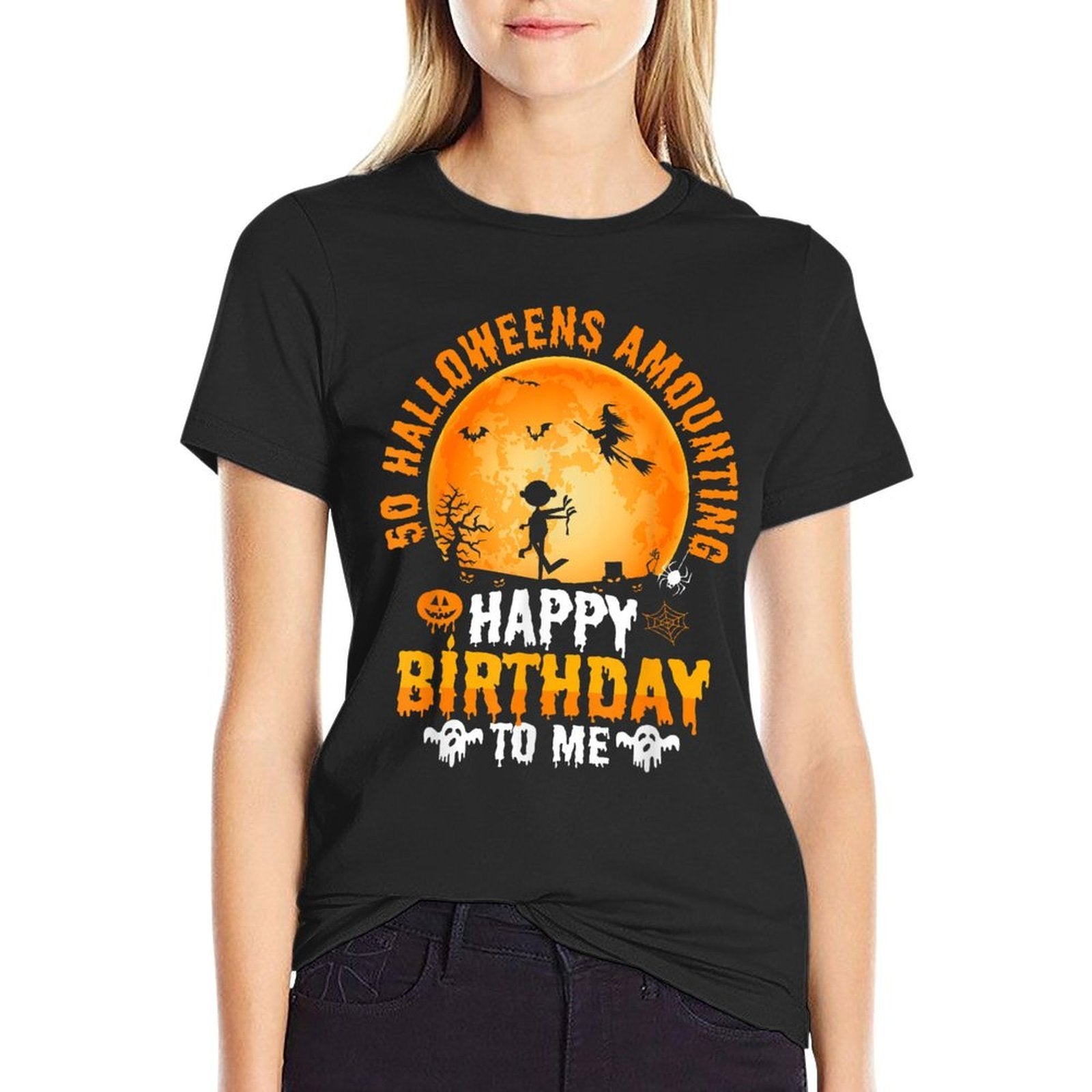 50th Halloween Birthday 50 Year Old Happy Birthday To Me  Slim-fit Cut T-Shirt