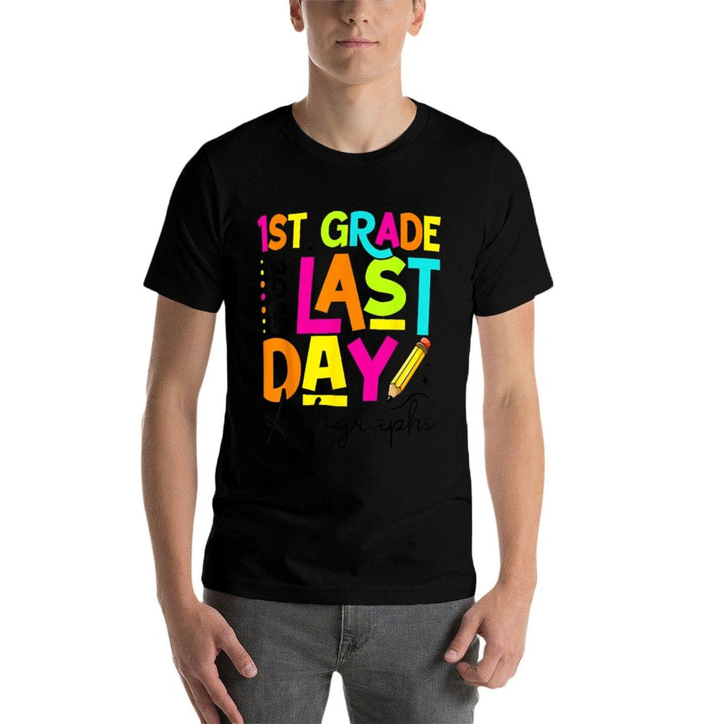 2025 Last Day of School Autograph 1st Grade Graduation  Soft T-Shirt
