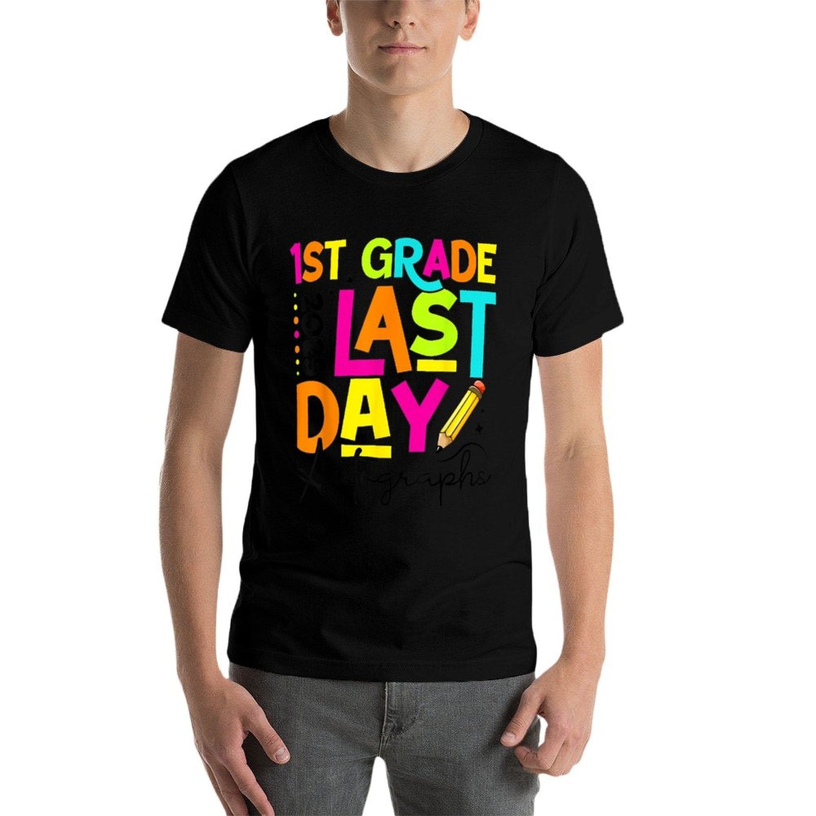 2025 Last Day of School Autograph 1st Grade Graduation  Soft T-Shirt