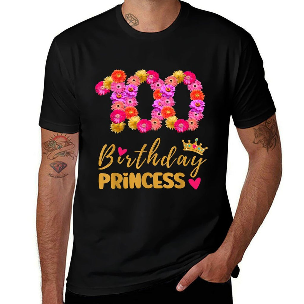 100 Year Old Birthday Princess Flower Its My 100th Birthday  Odor-resistant T-Shirt